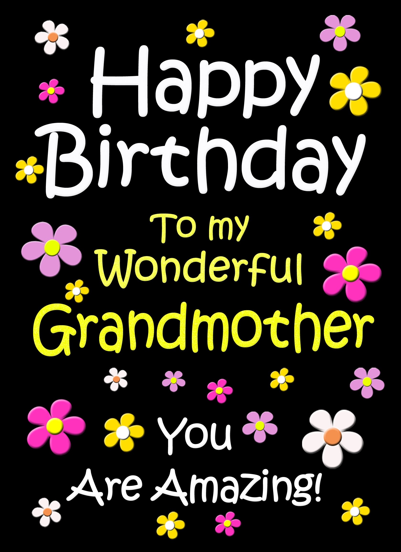 Grandmother Birthday Card (Black)