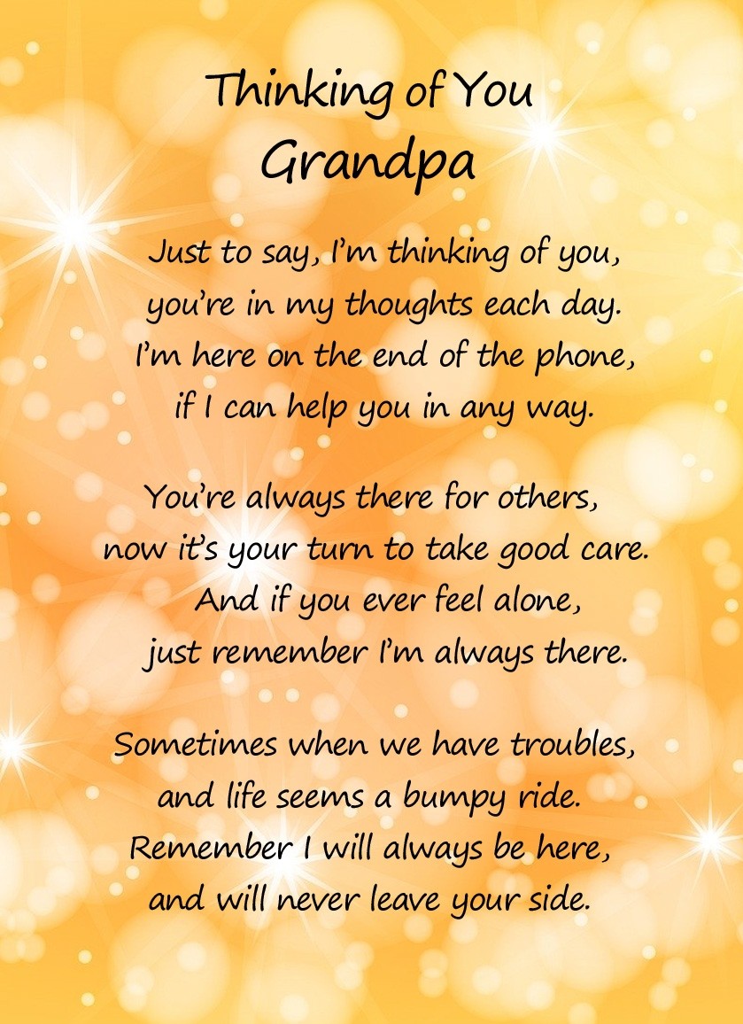 Thinking of You 'Grandpa' Poem Verse Greeting Card