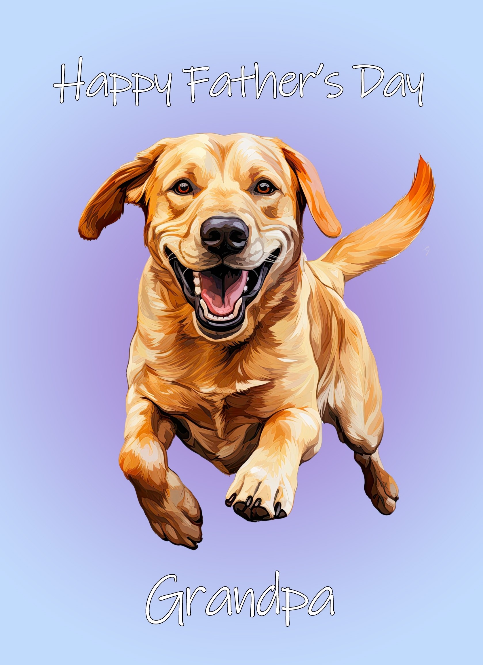 Golden Retriever Dog Fathers Day Card For Grandpa