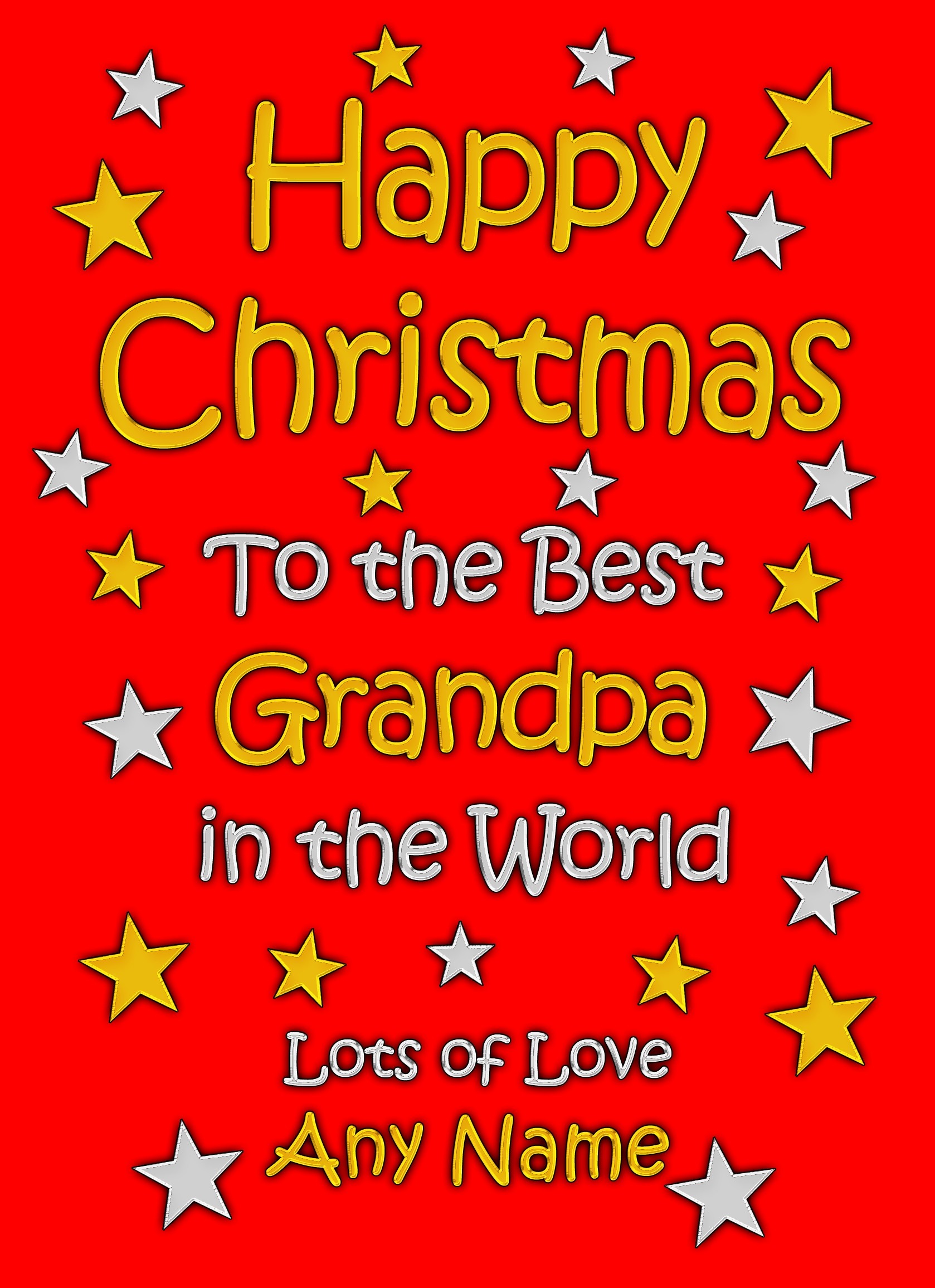 Personalised Grandpa Christmas Card (Red)