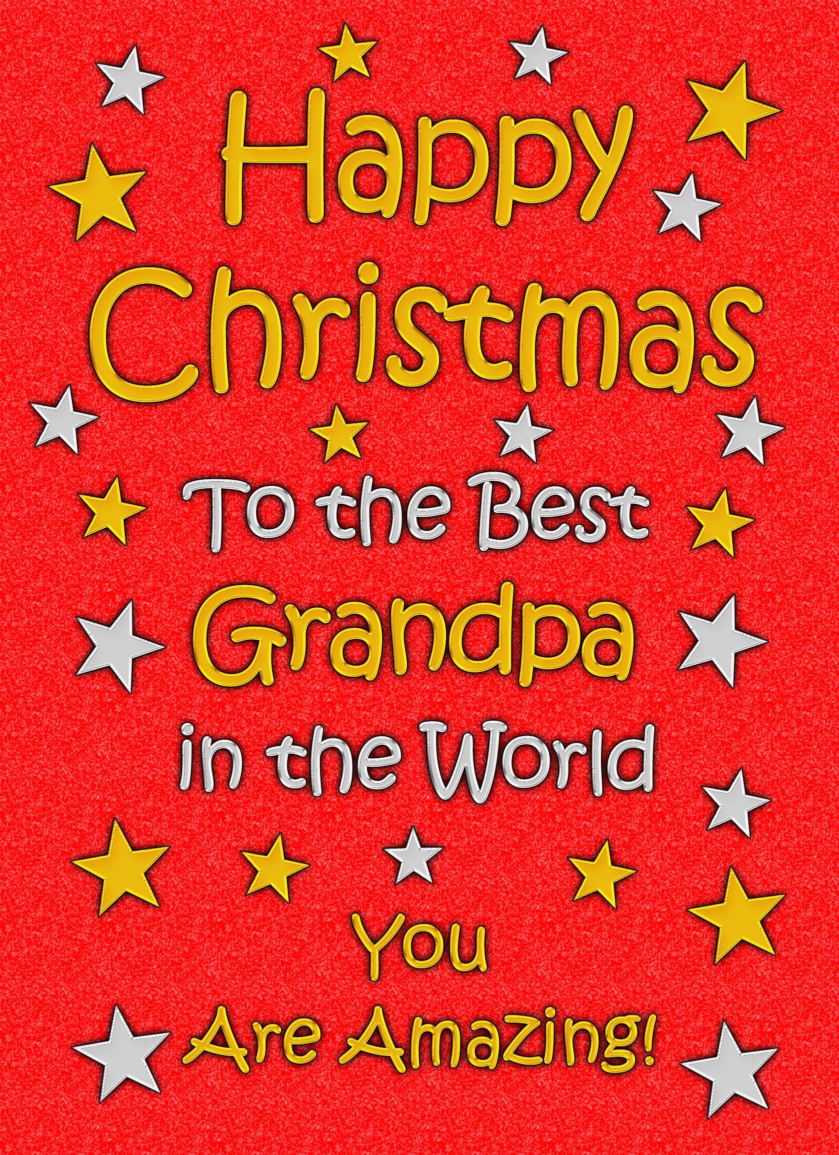 Grandpa Christmas Card (Red)