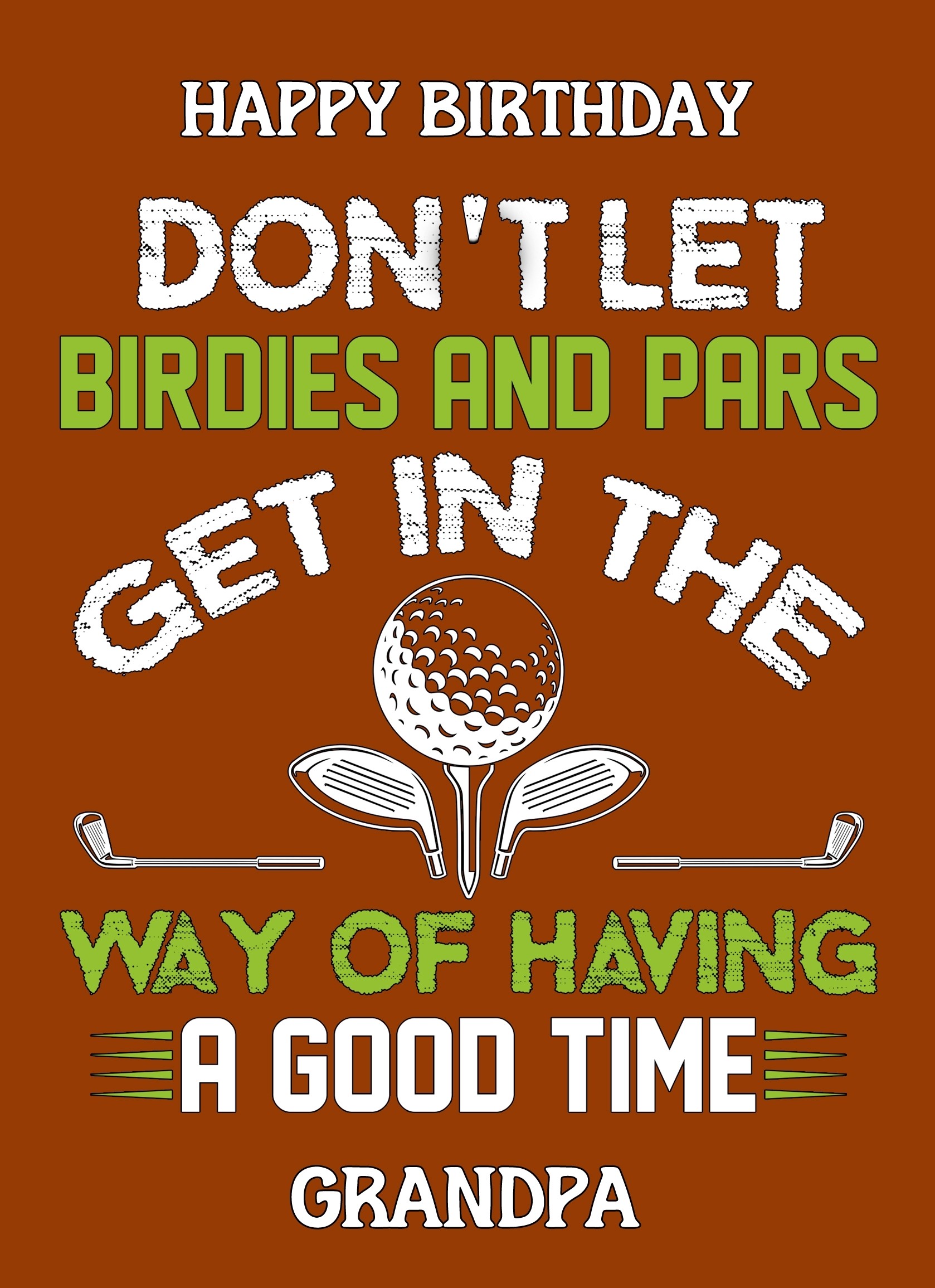 Funny Golf Birthday Card for Grandpa (Design 3)