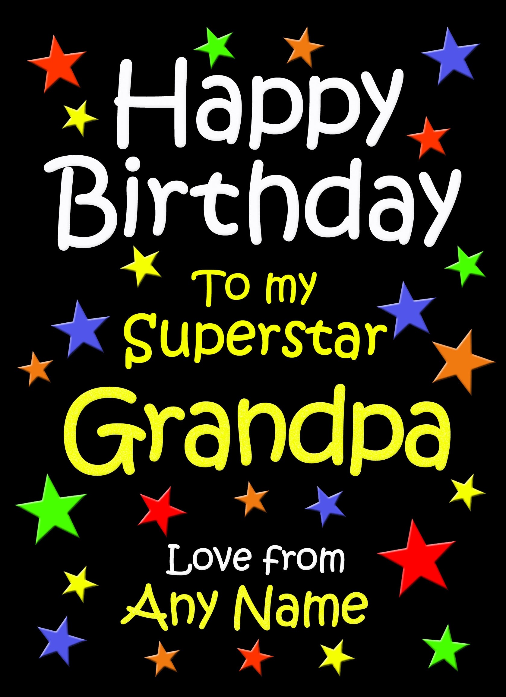 Personalised Grandpa Birthday Card (Black)