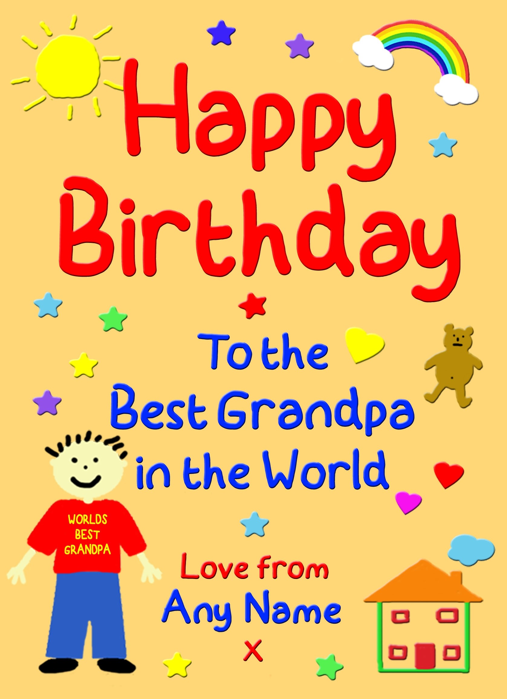 Personalised from The Kids Birthday Card (Grandpa, Peach)