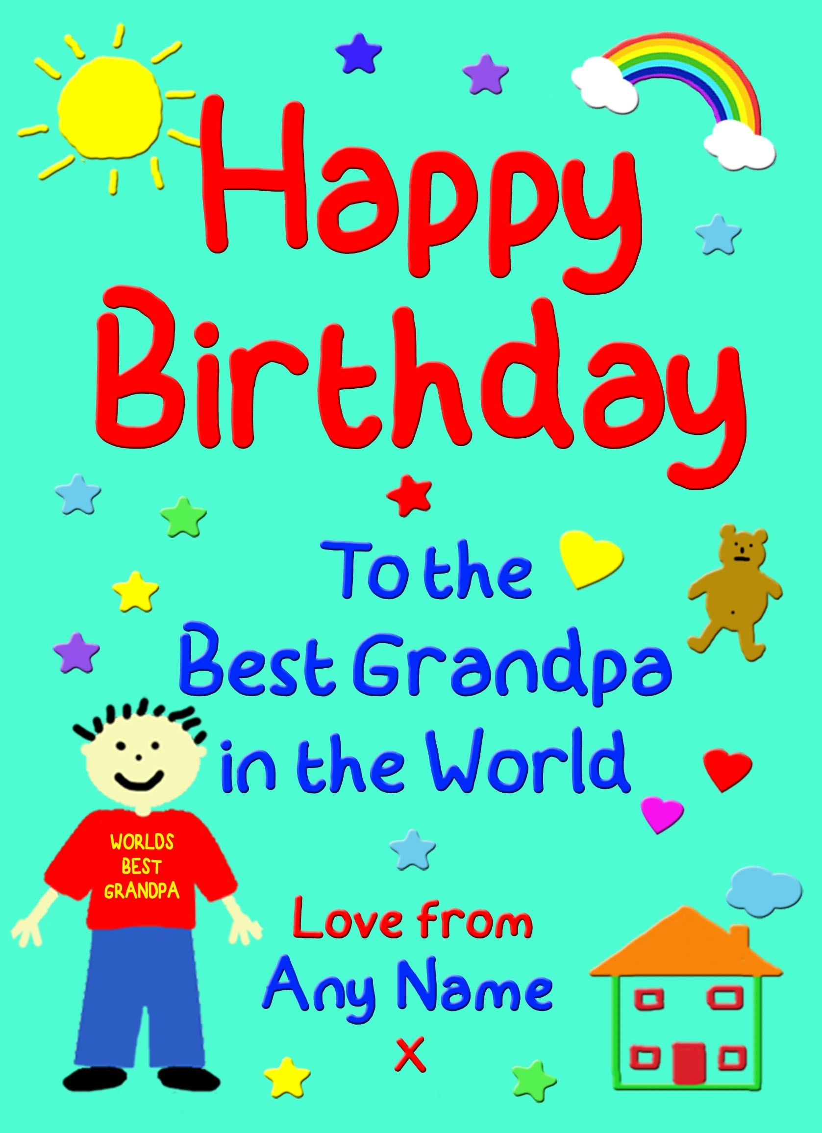 Personalised from The Kids Birthday Card (Grandpa, Green)