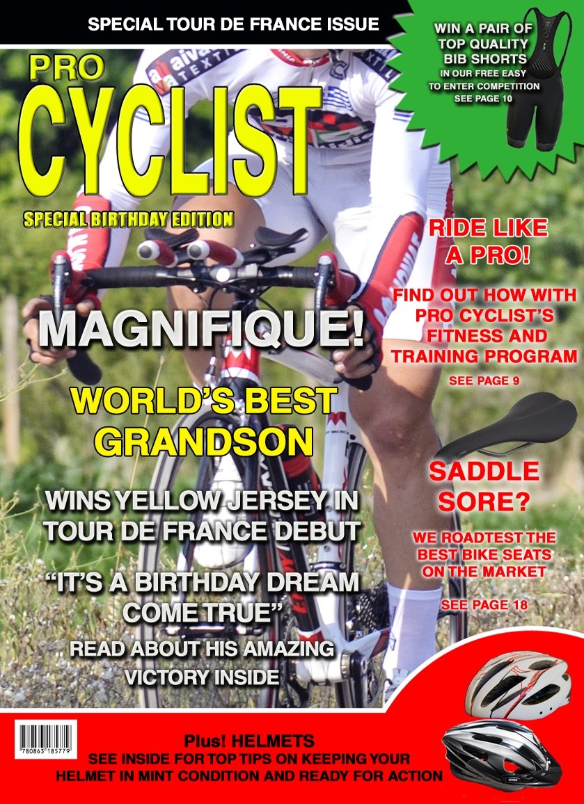 Cyclist/Cycling Grandson Birthday Card Magazine Spoof