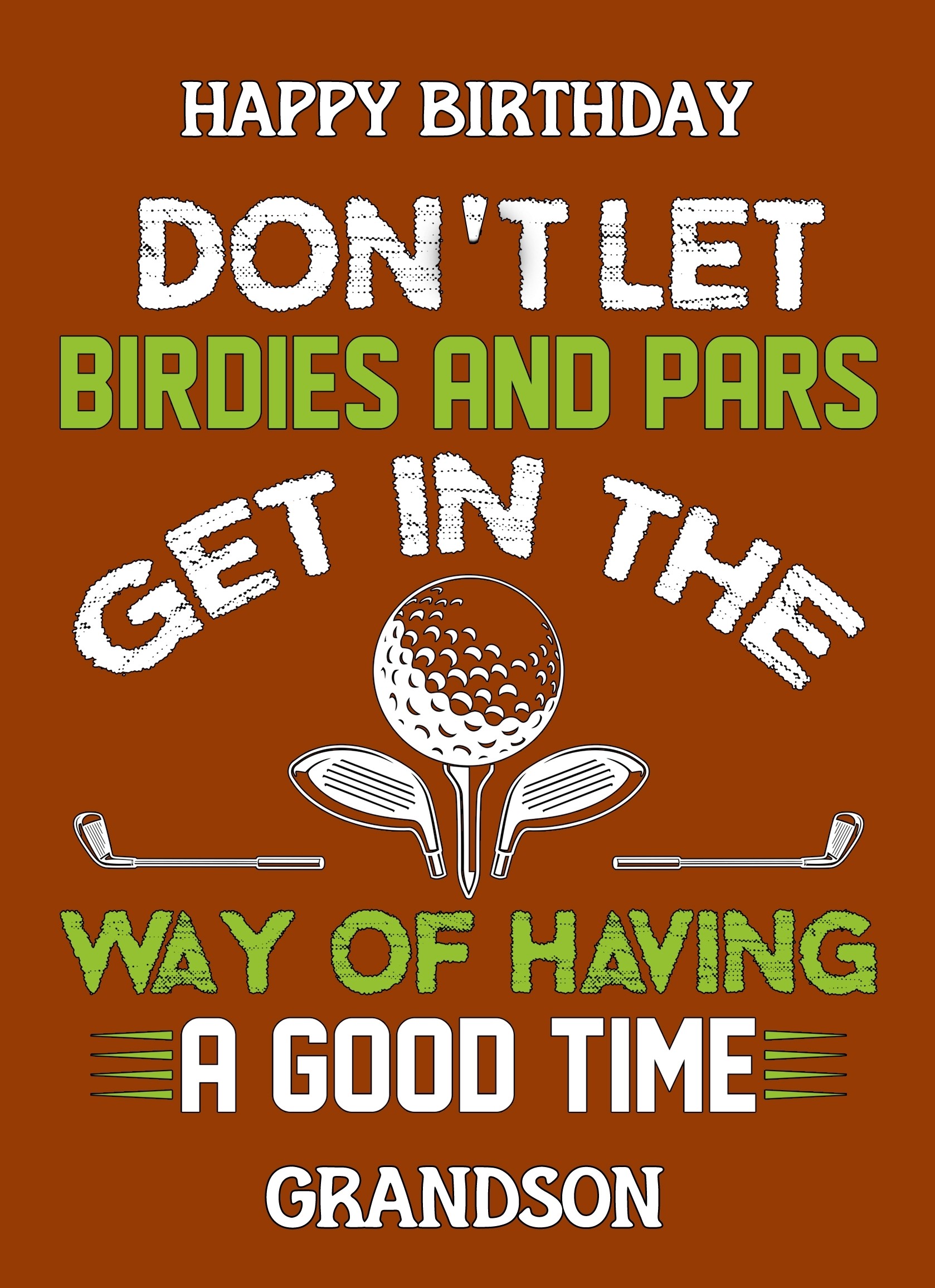Funny Golf Birthday Card for Grandson (Design 3)