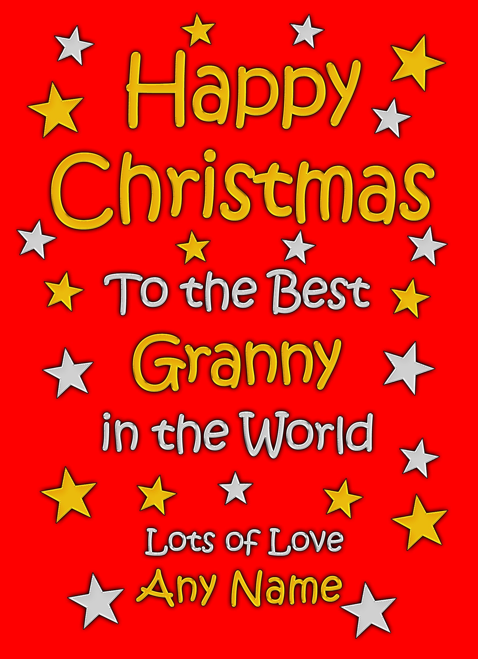 Personalised Granny Christmas Card (Red)