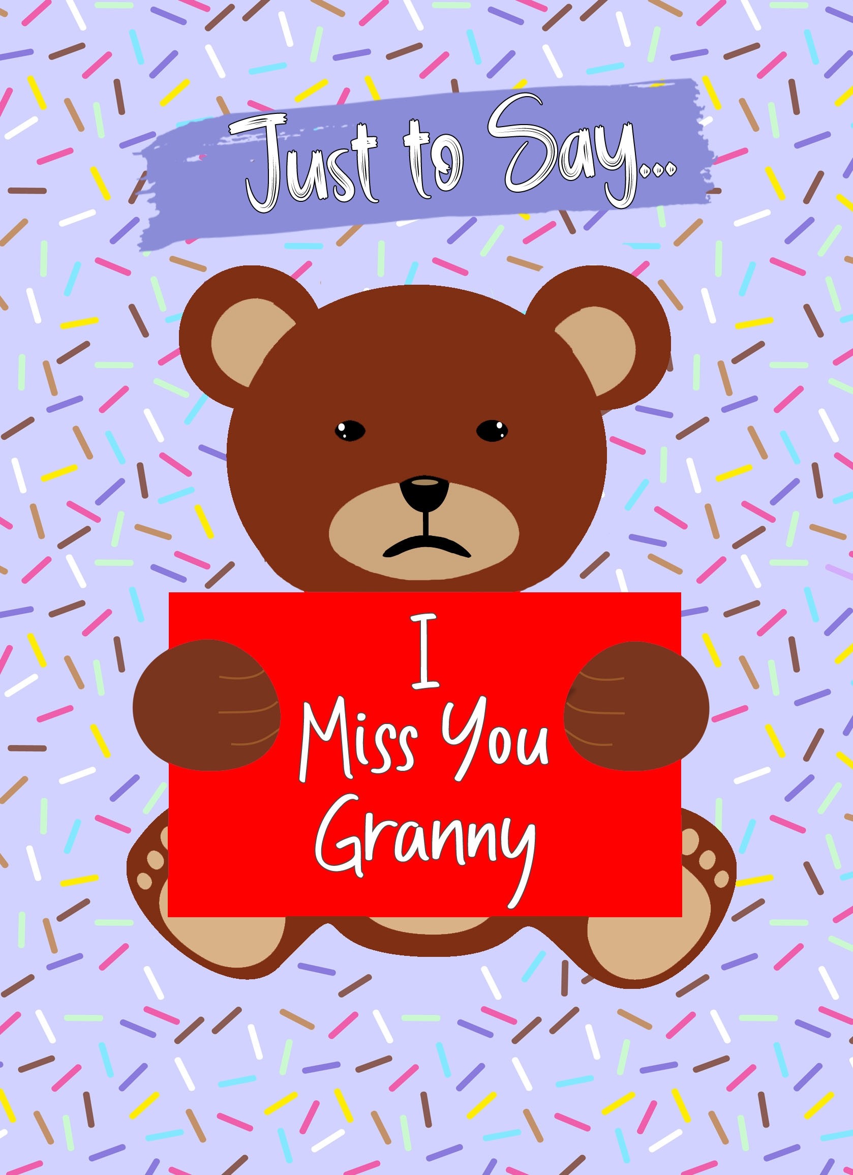 Missing You Card For Granny (Bear)