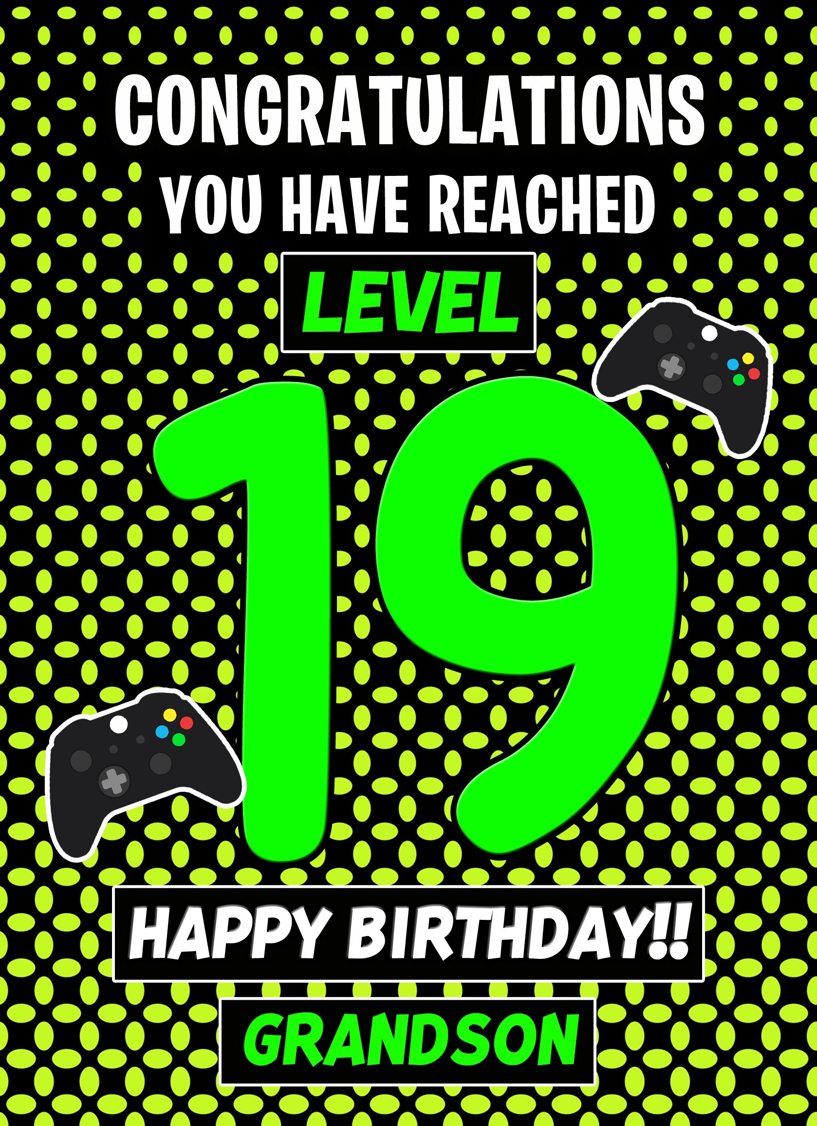 19th Level Gamer Birthday Card (Grandson)
