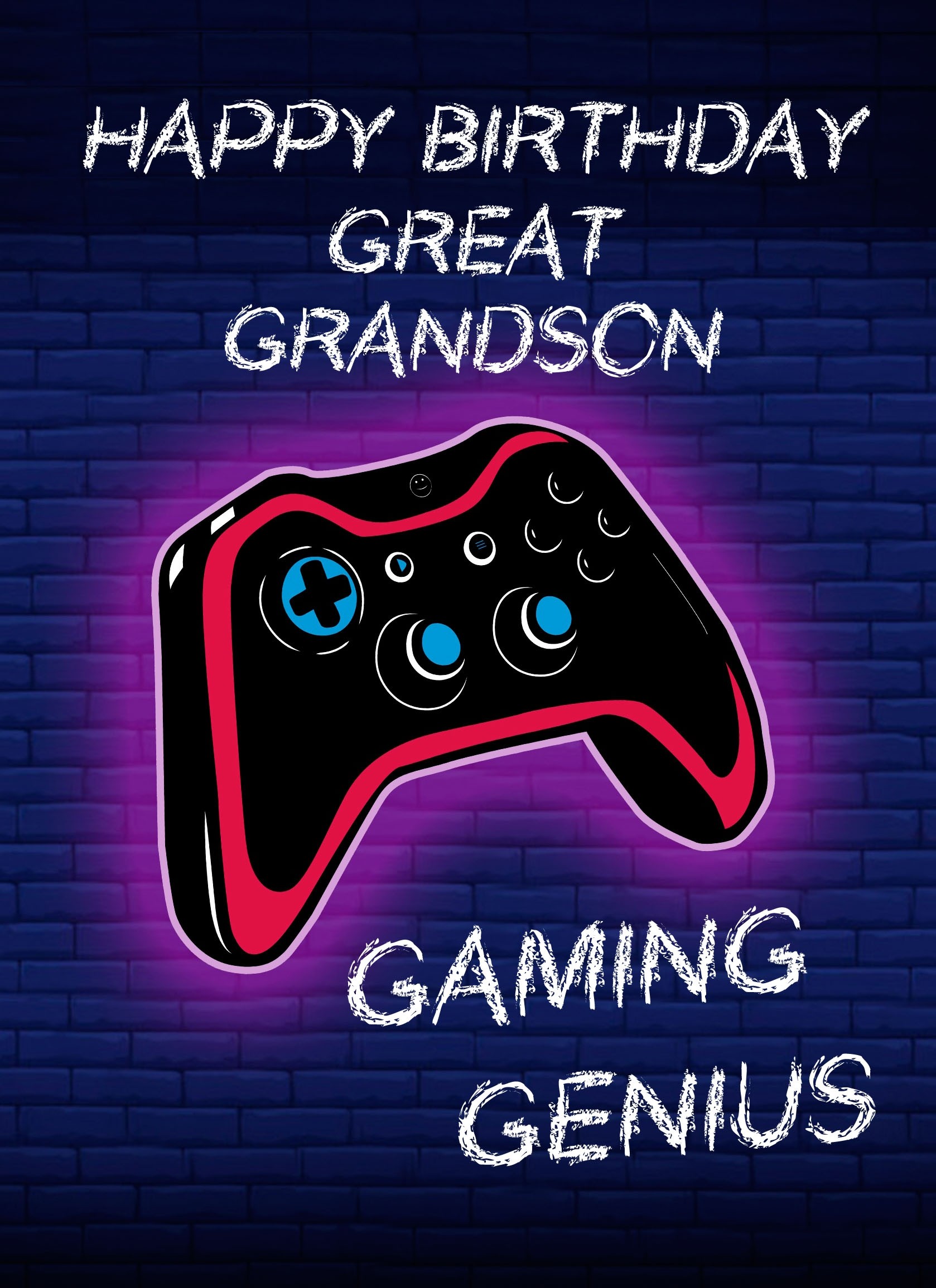 Gamer Birthday Card For Great Grandson (Gaming Genius)