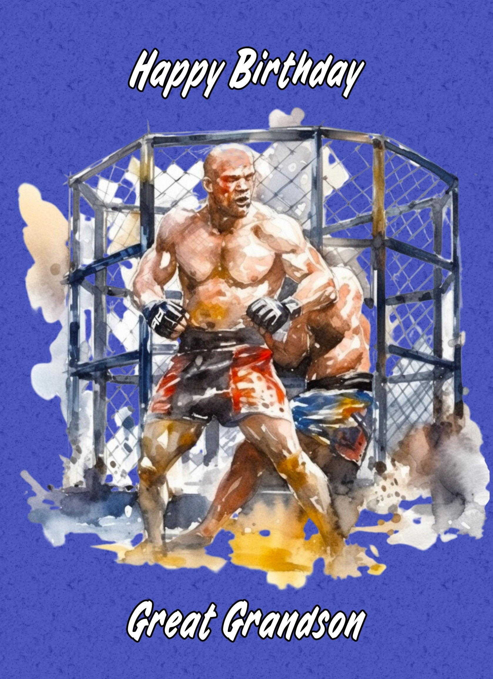 Mixed Martial Arts Birthday Card for Great Grandson (MMA, Design 1)