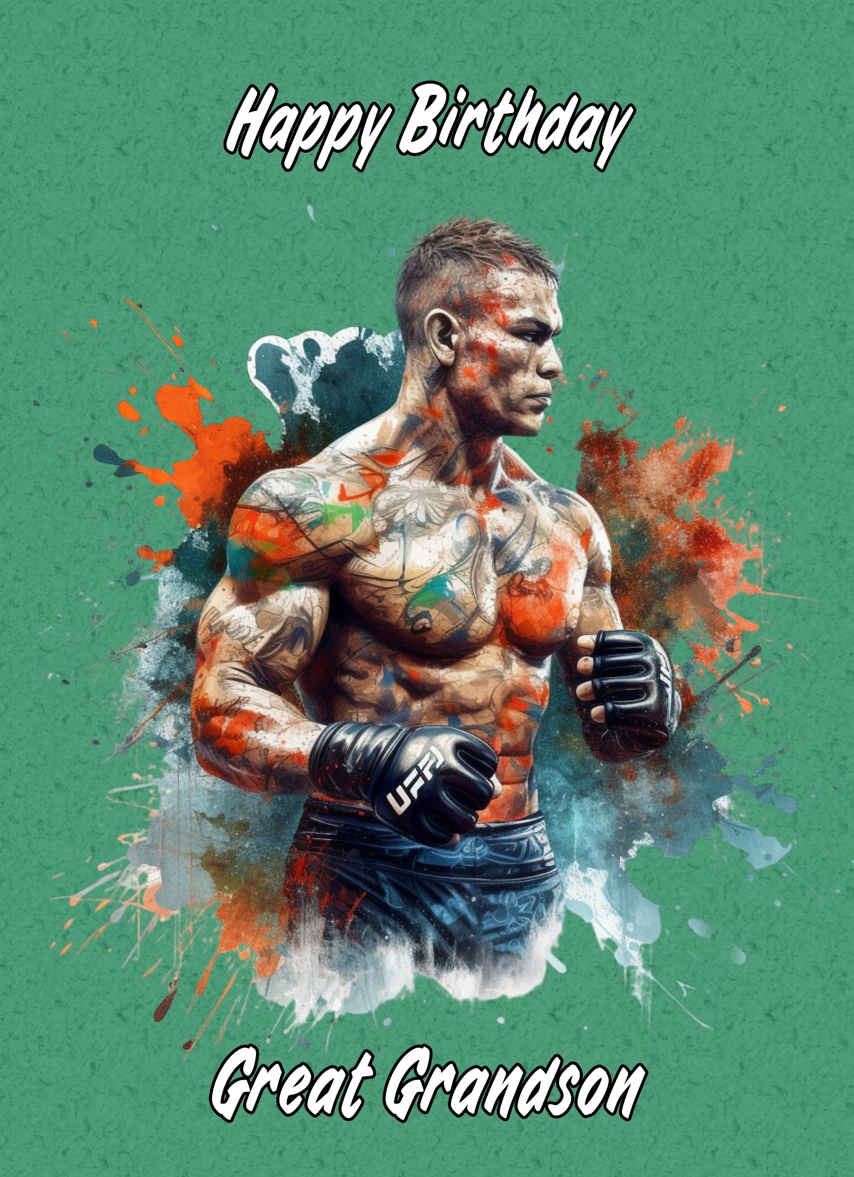 Mixed Martial Arts Birthday Card for Great Grandson (MMA, Design 2)
