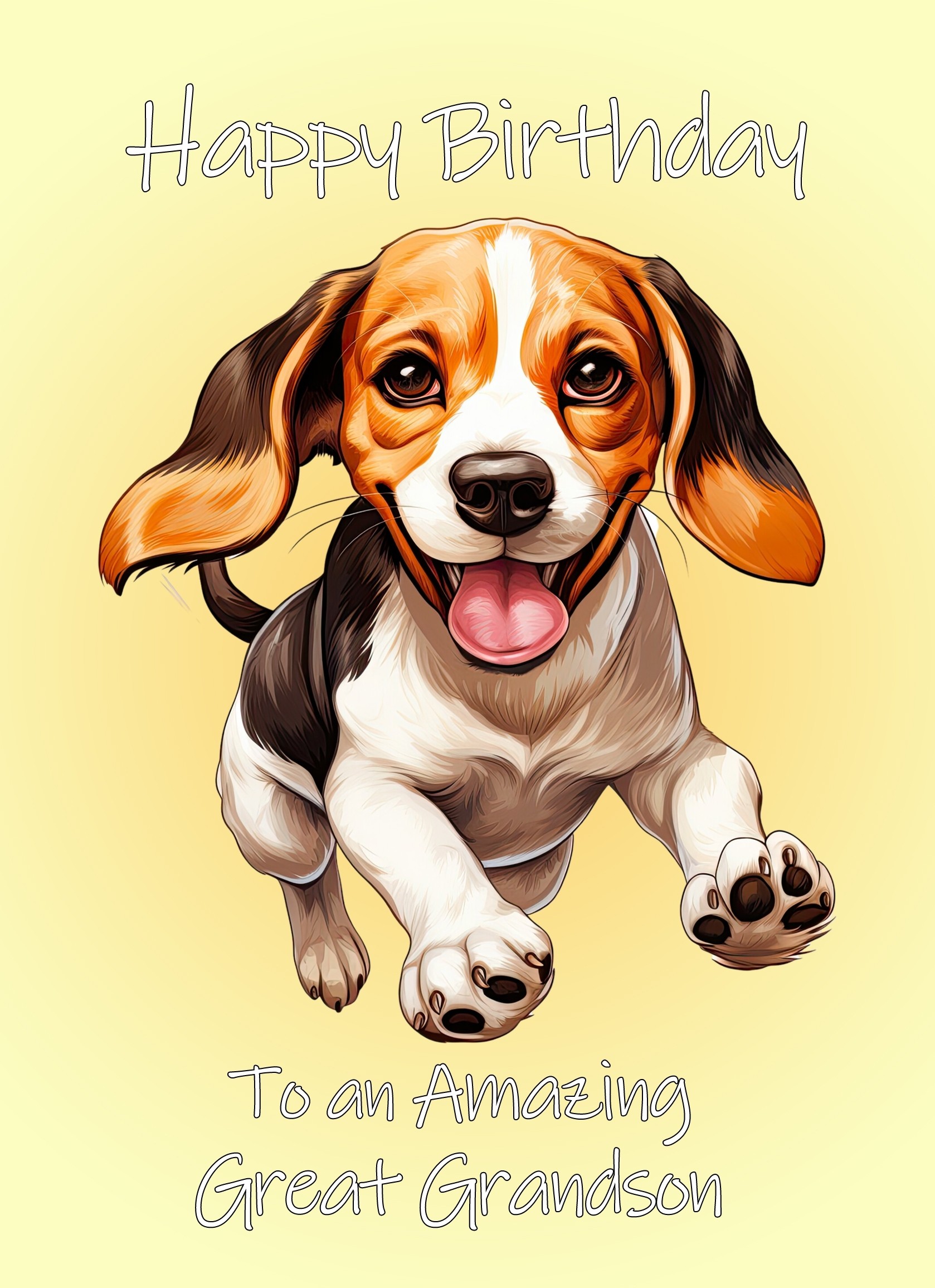 Beagle Dog Birthday Card For Great Grandson