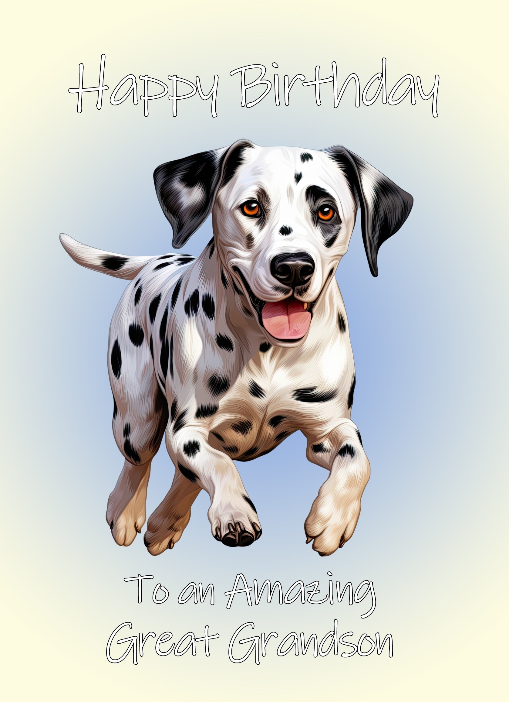 Dalmatian Dog Birthday Card For Great Grandson