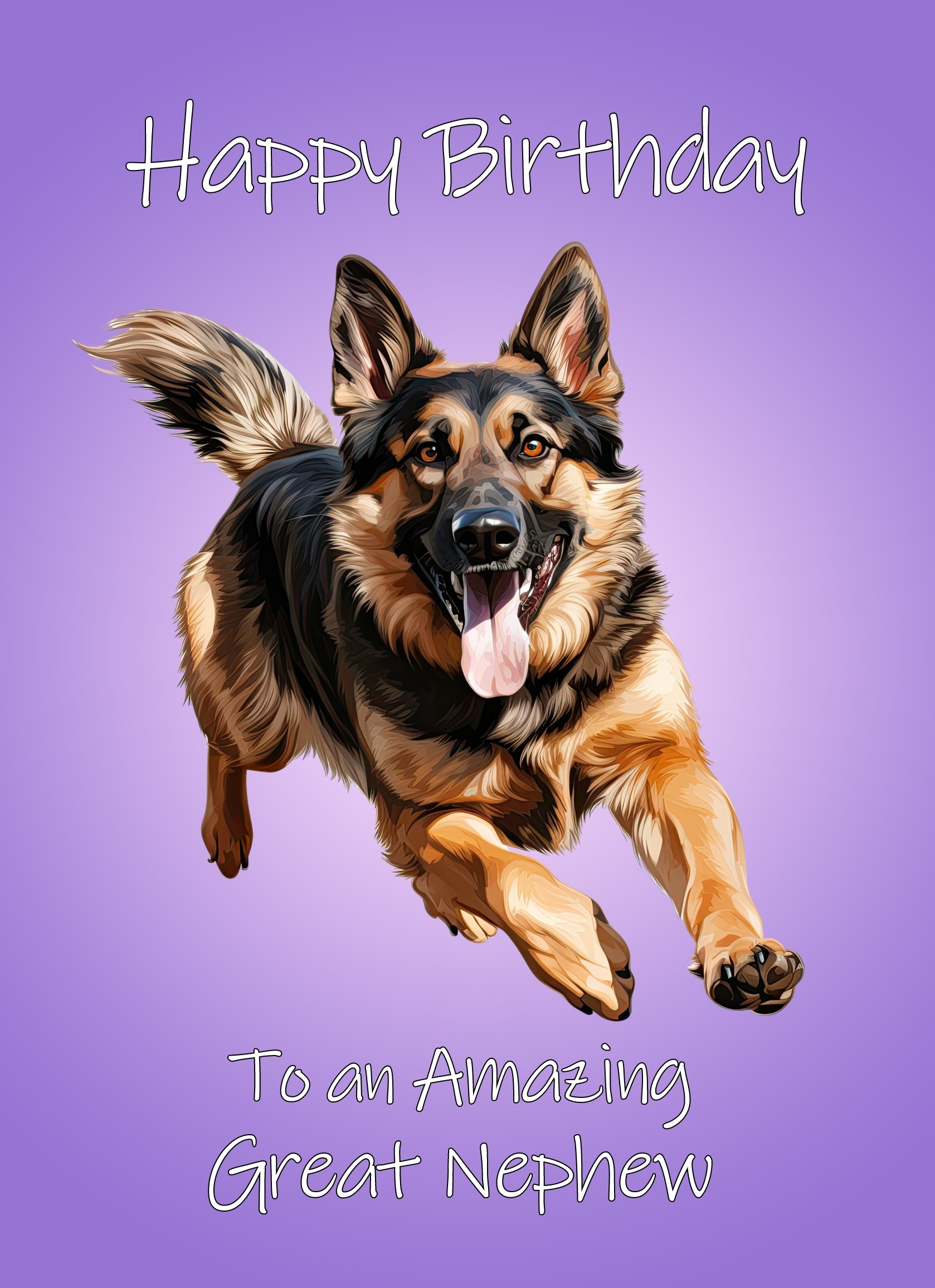 German Shepherd Dog Birthday Card For Great Nephew