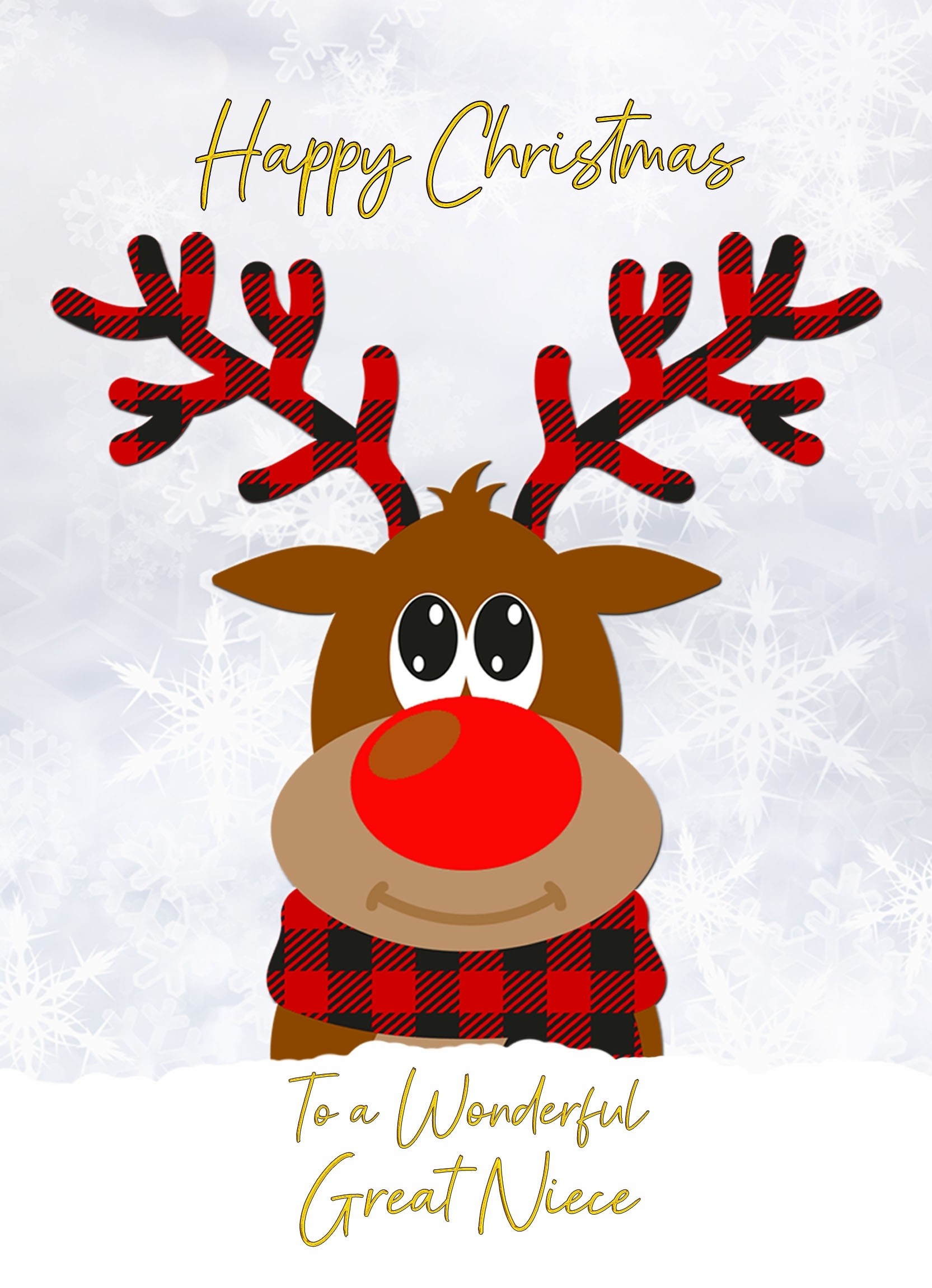 Christmas Card For Great Niece (Reindeer Cartoon)