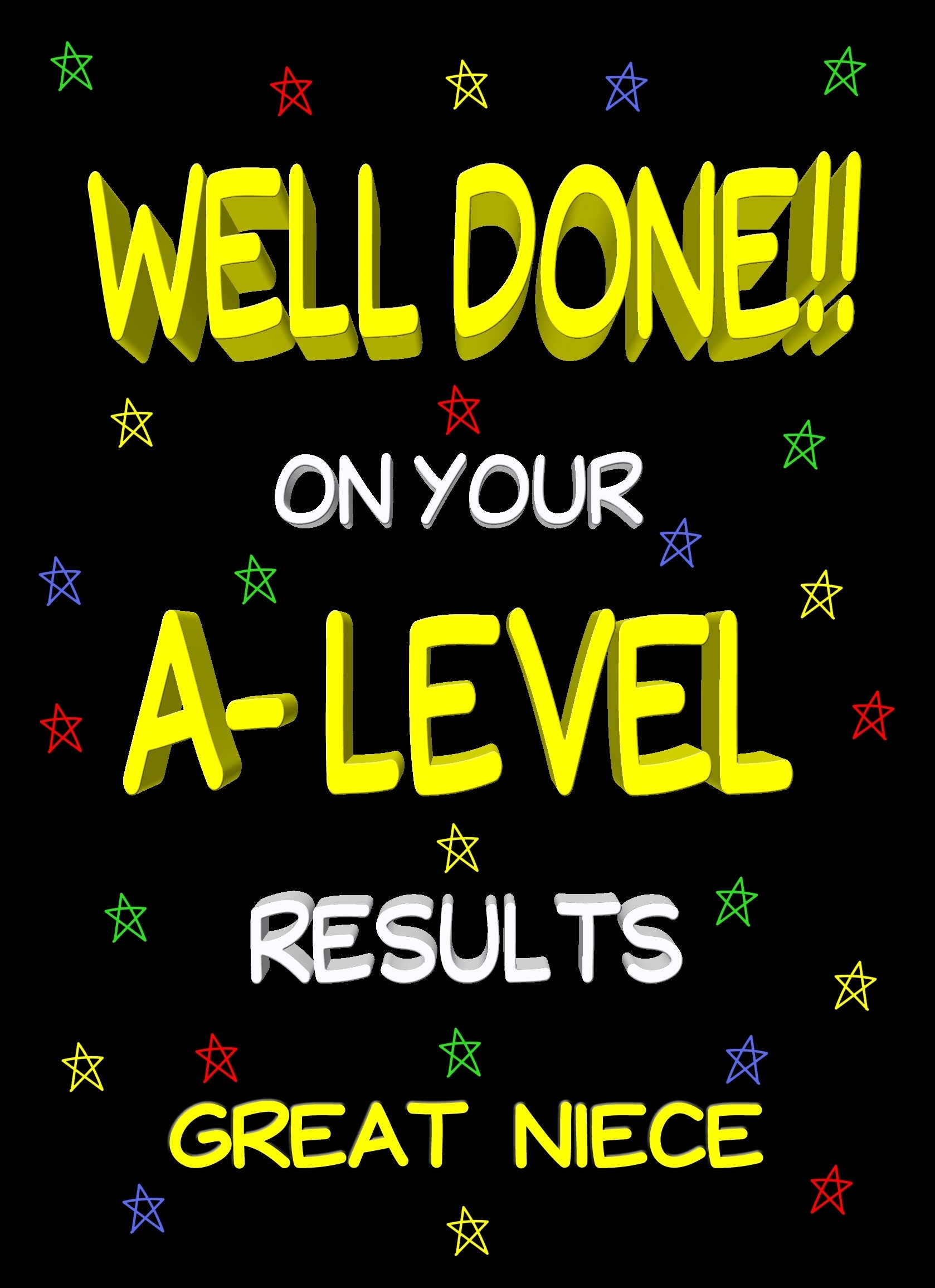 Congratulations A Levels Passing Exams Card For Great Niece (Design 2)