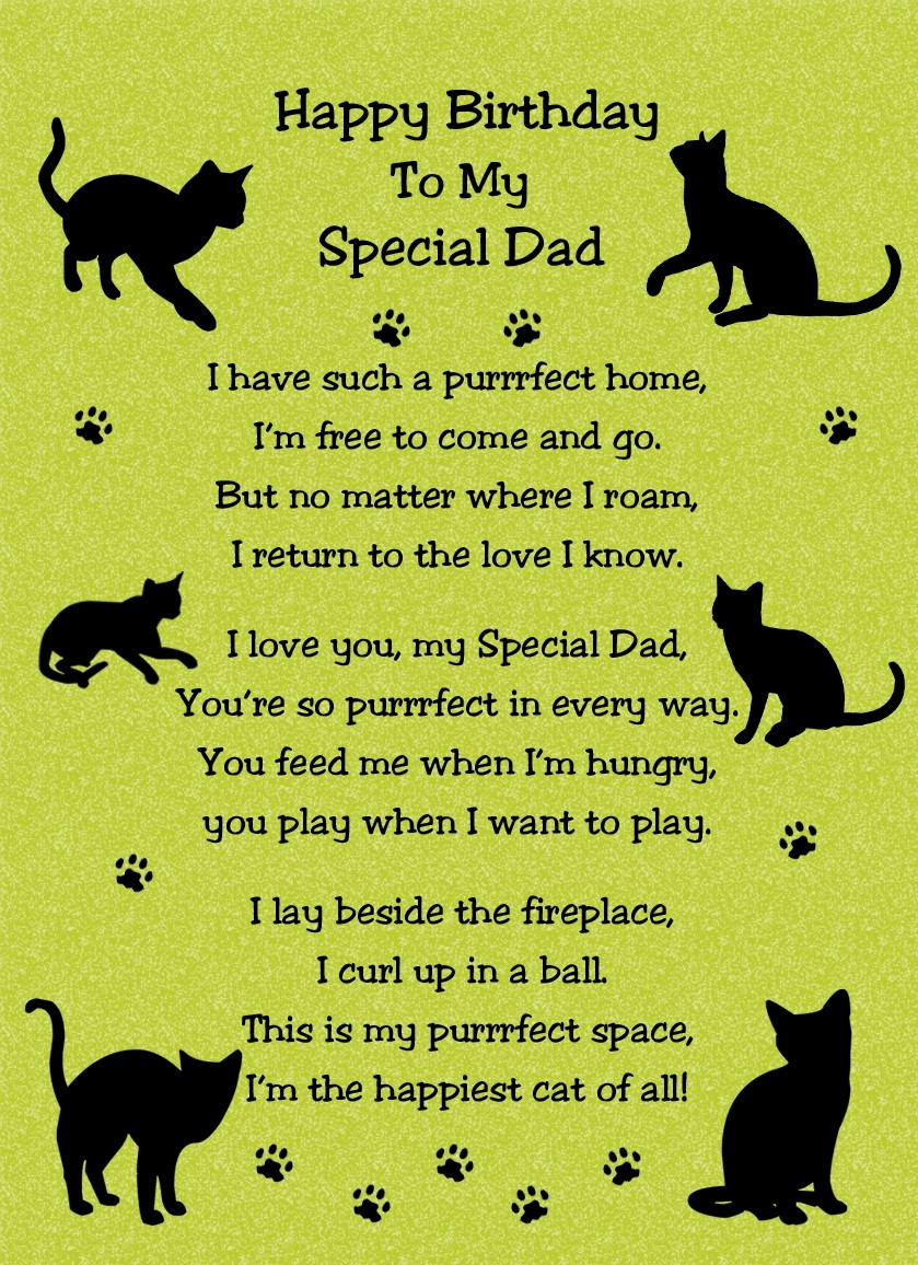 from The Cat Verse Poem Birthday Card (Green, Special Dad)