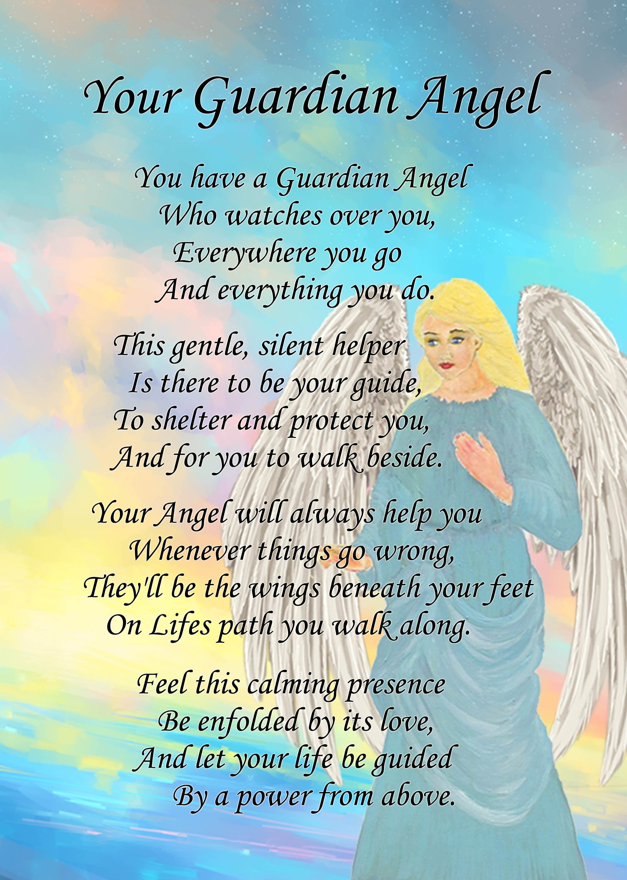 Guardian Angel Poem Verse Greeting Card