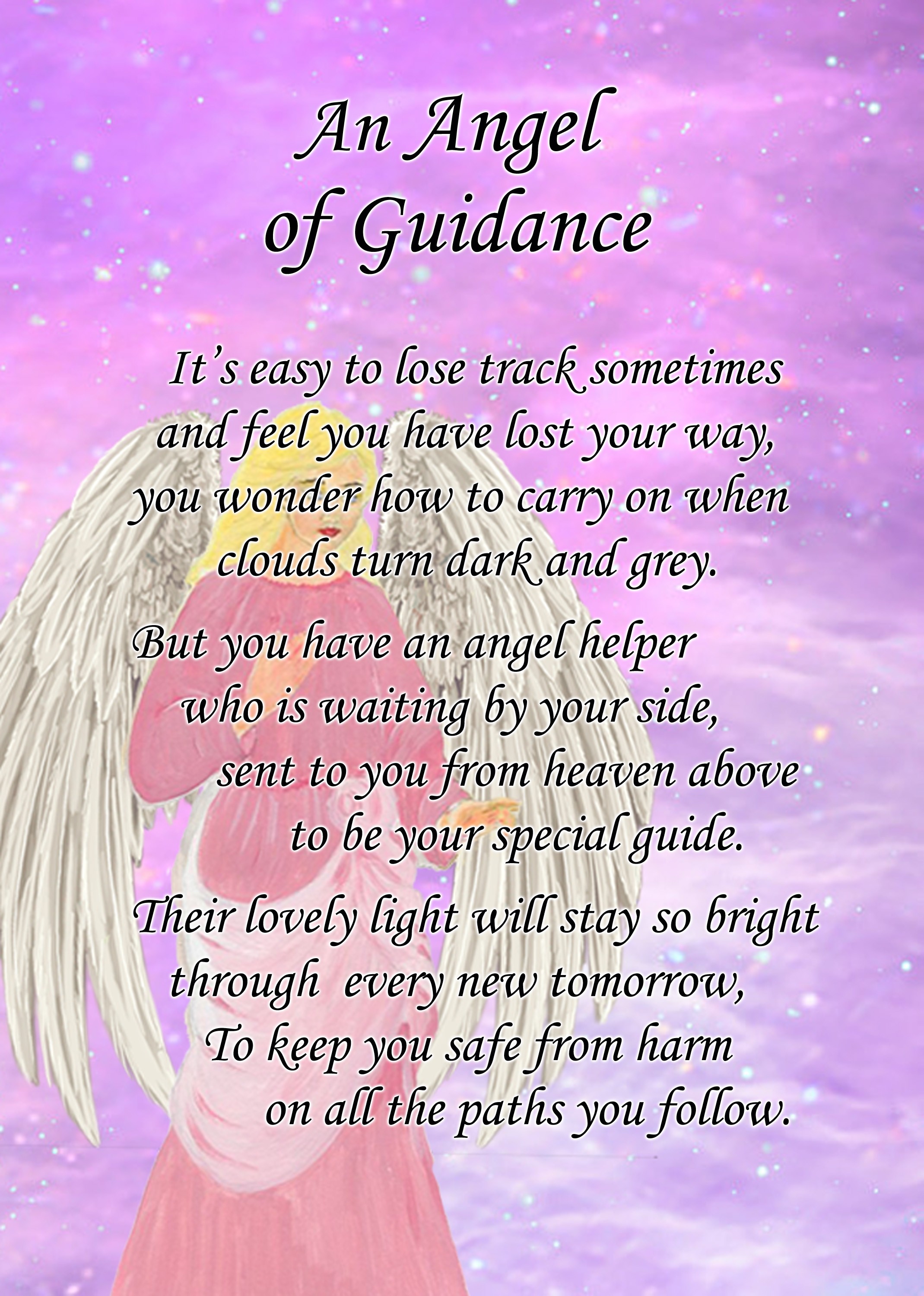 Angel of Guidance Poem Verse Greeting Card
