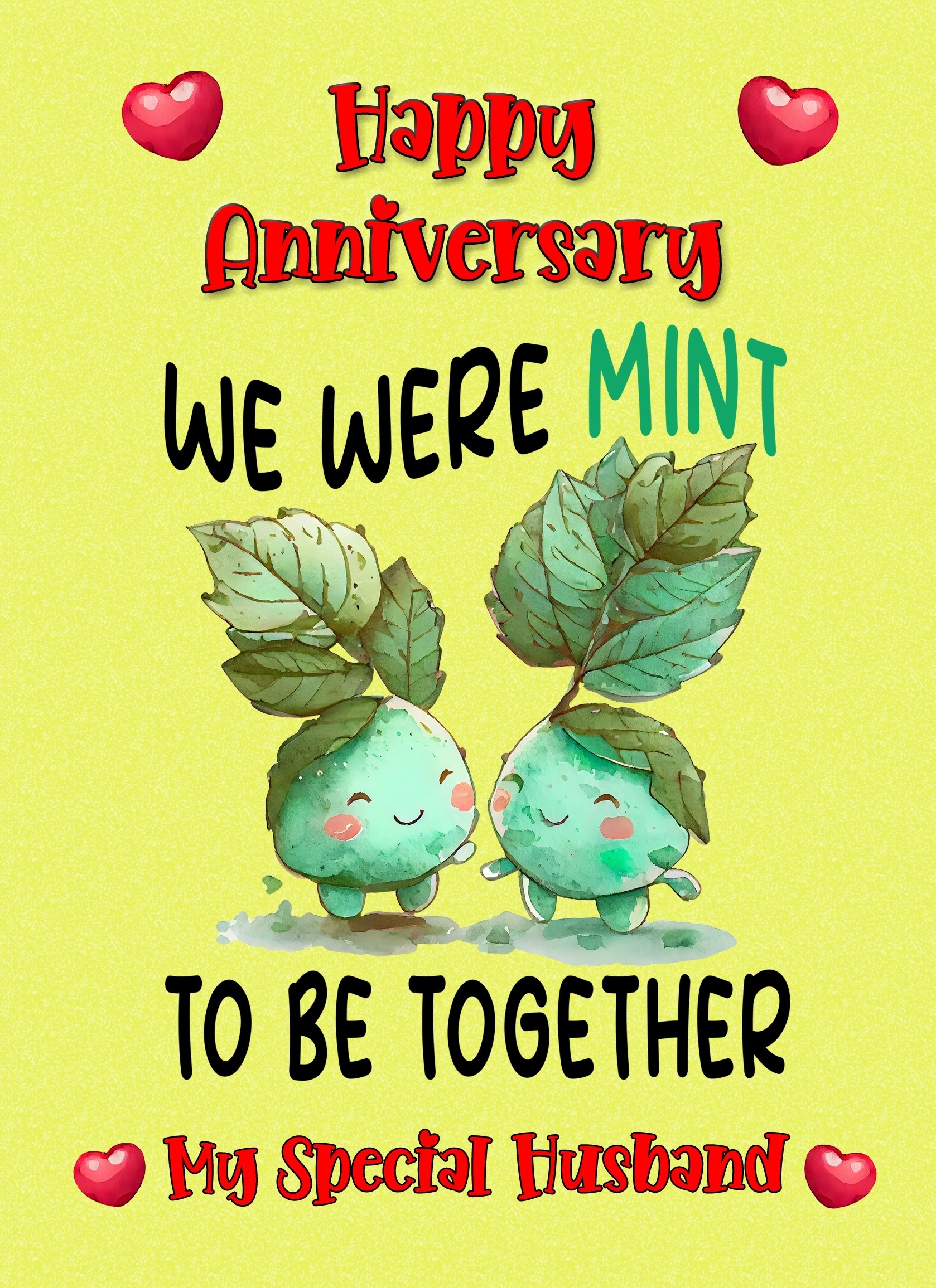 Funny Pun Romantic Anniversary Card for Husband (Mint to Be)