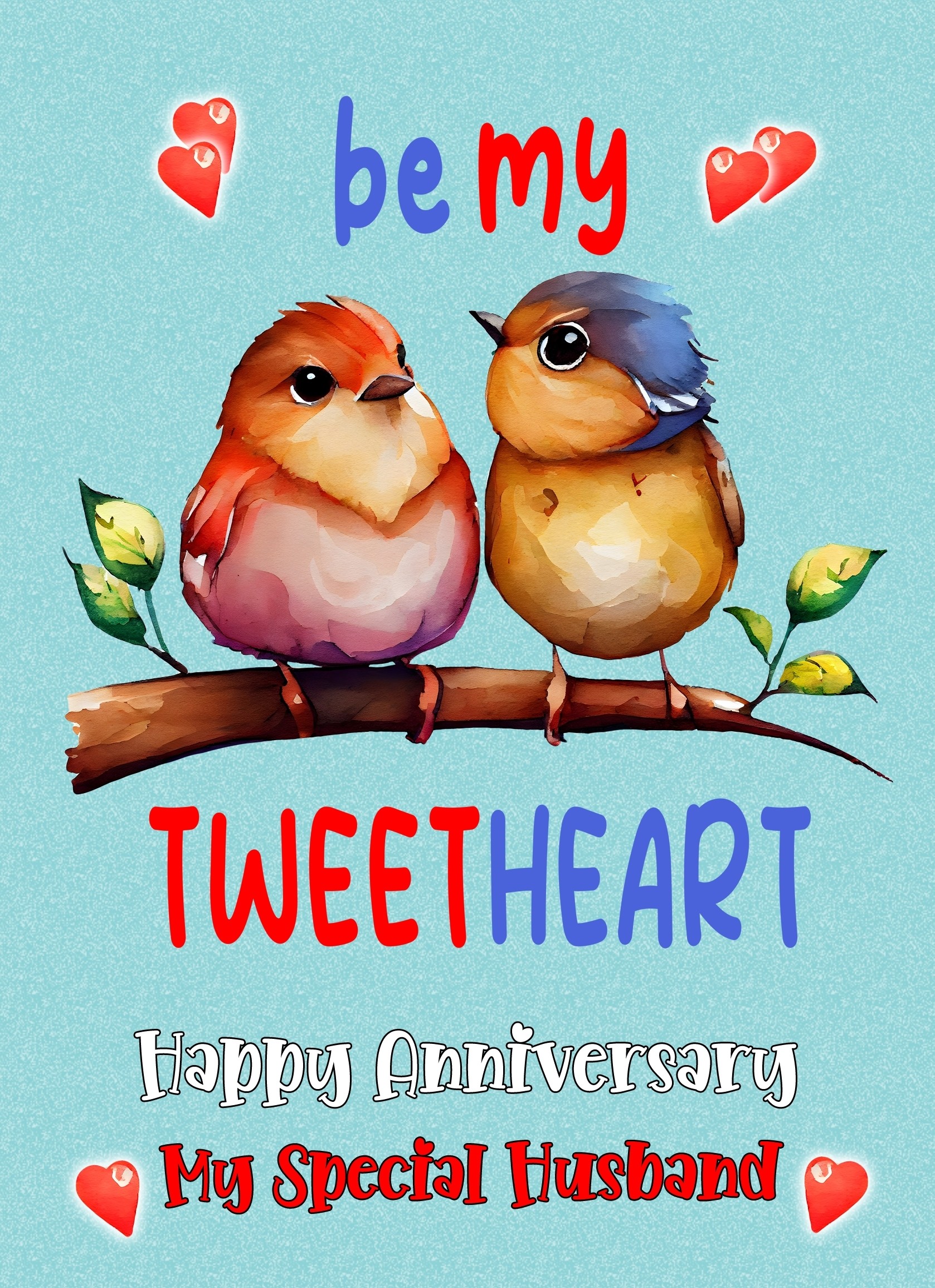 Funny Pun Romantic Anniversary Card for Husband (Tweetheart)