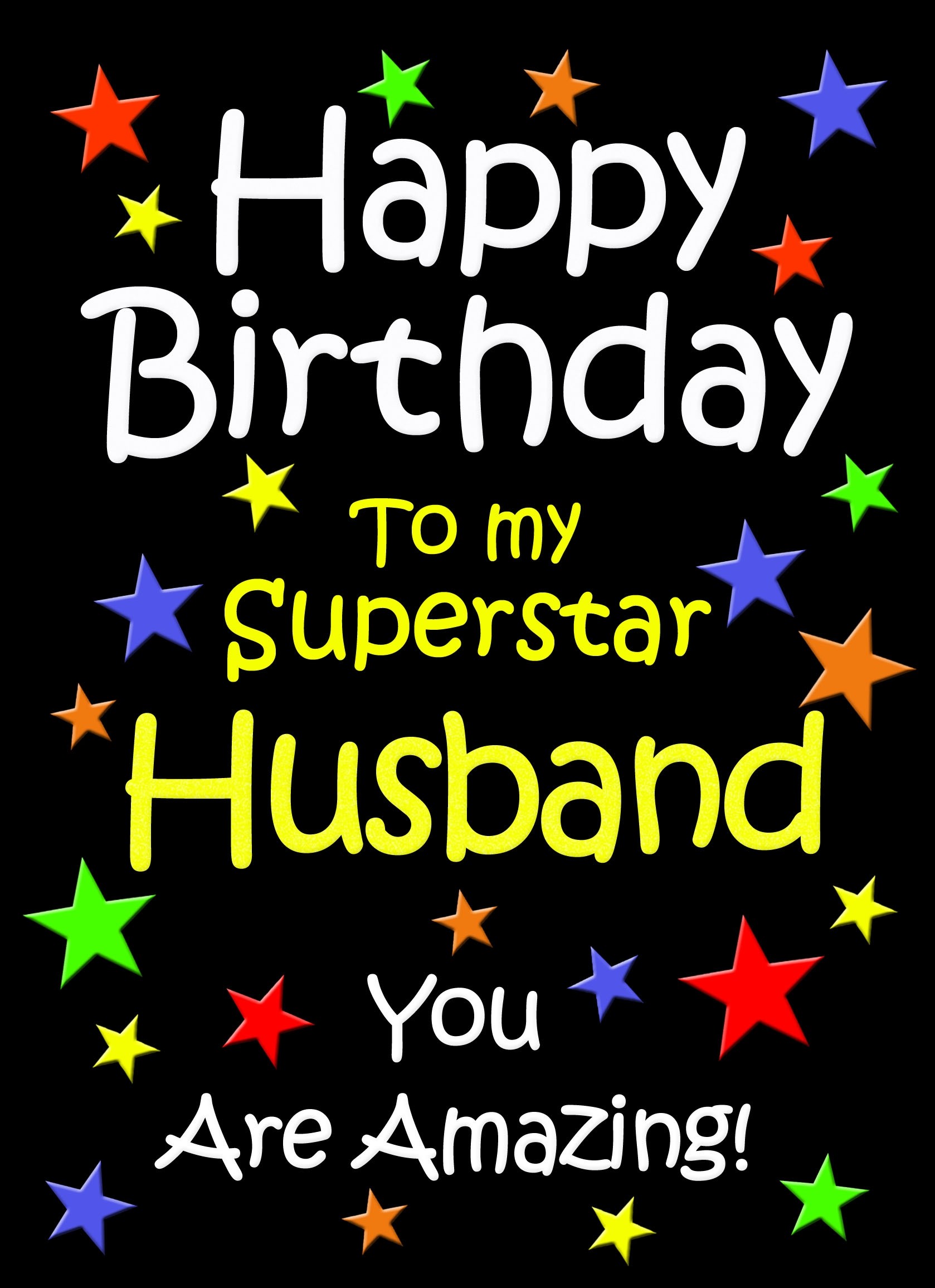 Husband Birthday Card (Black)