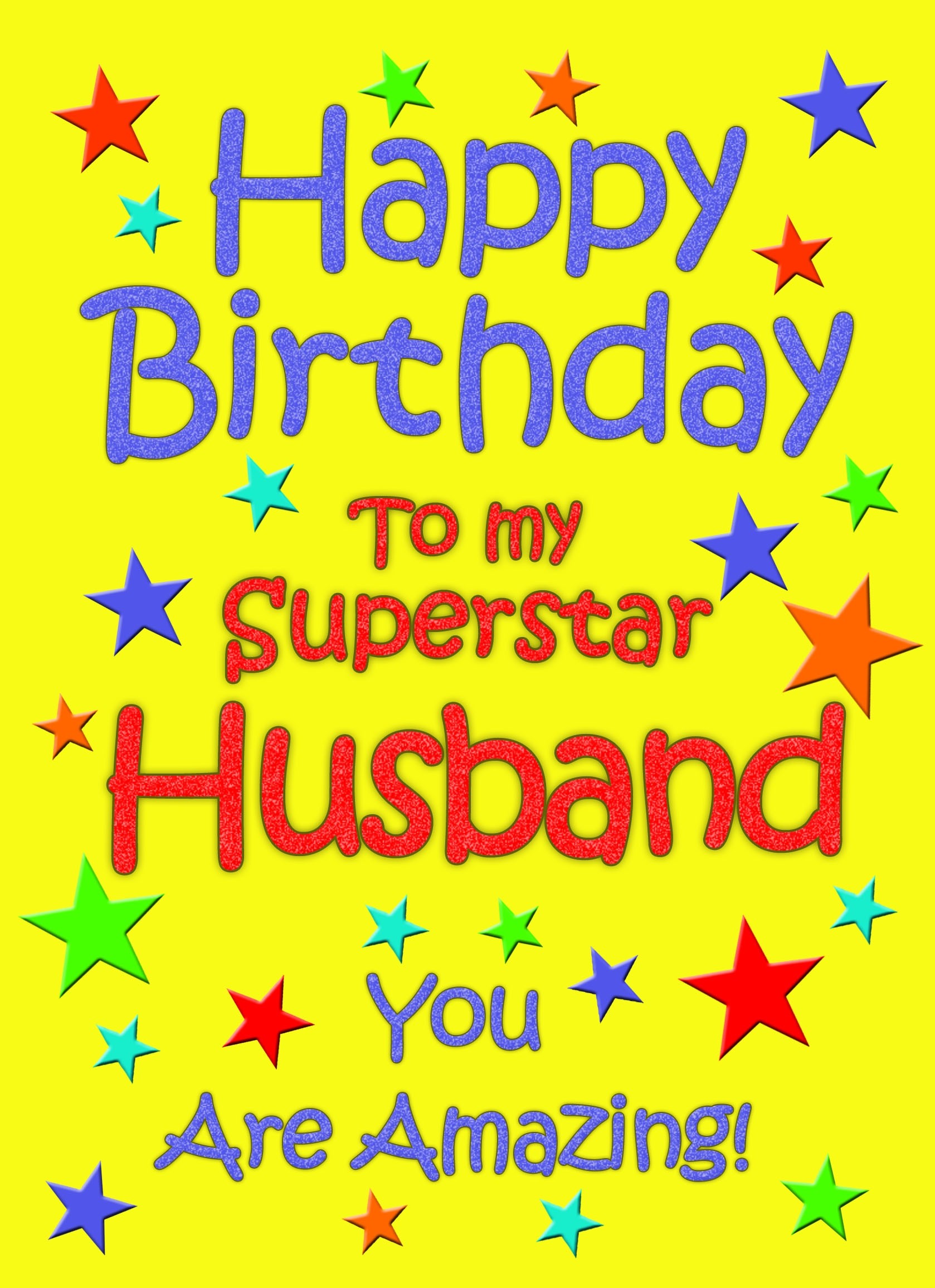 Husband Birthday Card (Yellow)
