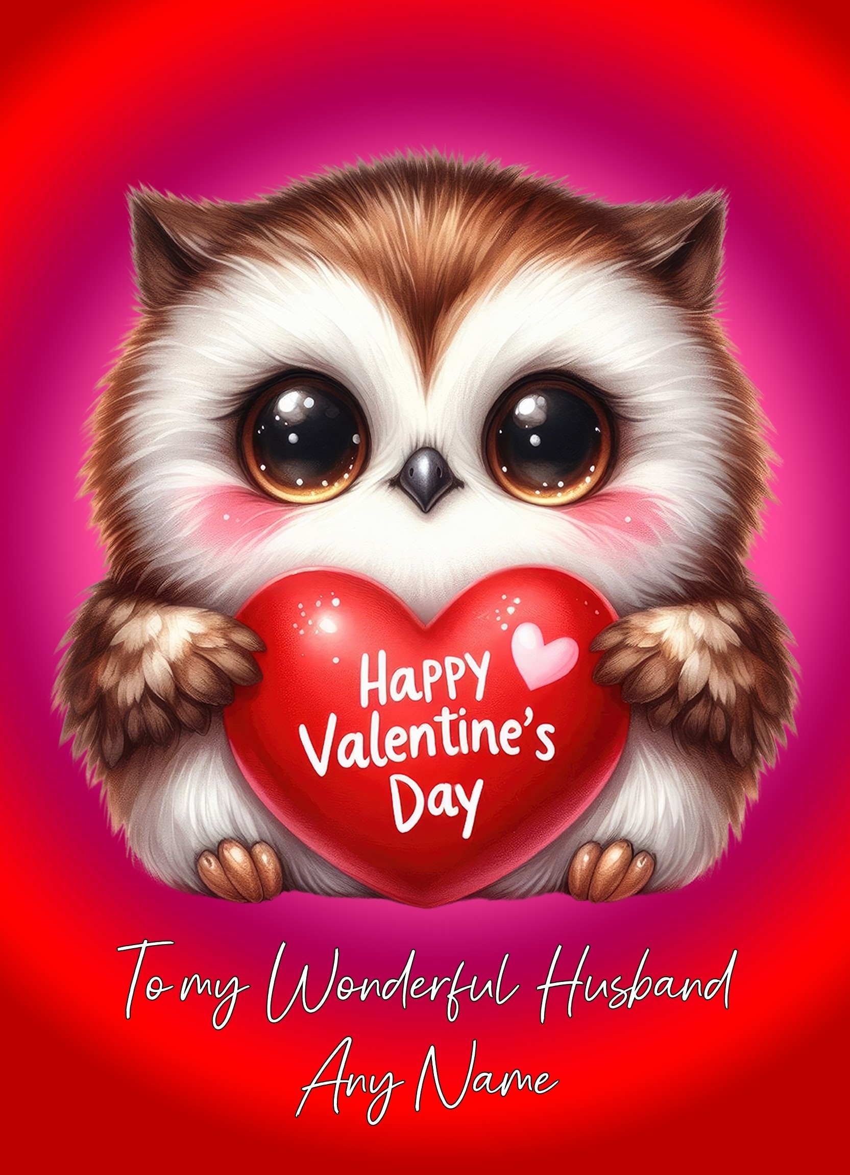 Personalised Valentines Day Card for Husband (Owl)