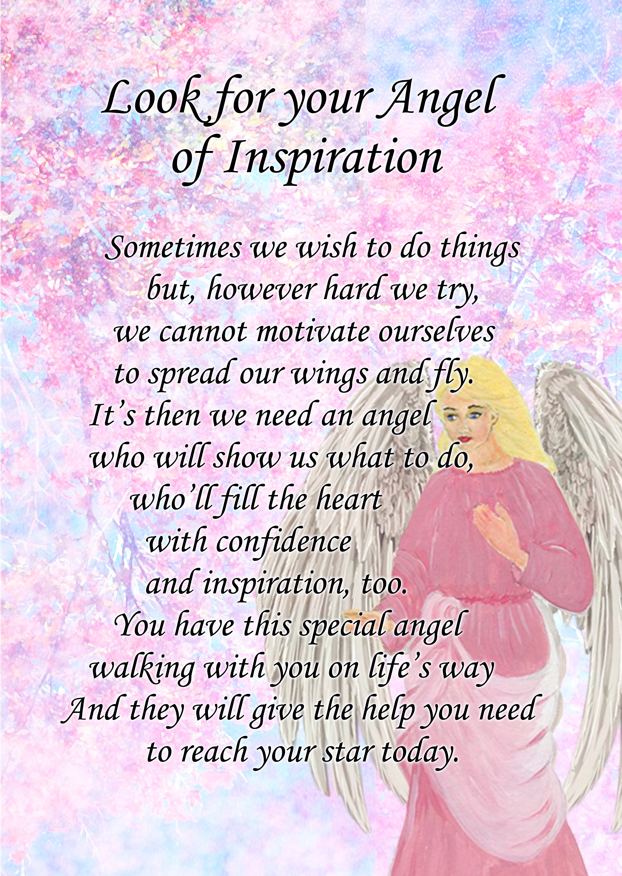 Angel of Inspiration Poem Verse Greeting Card
