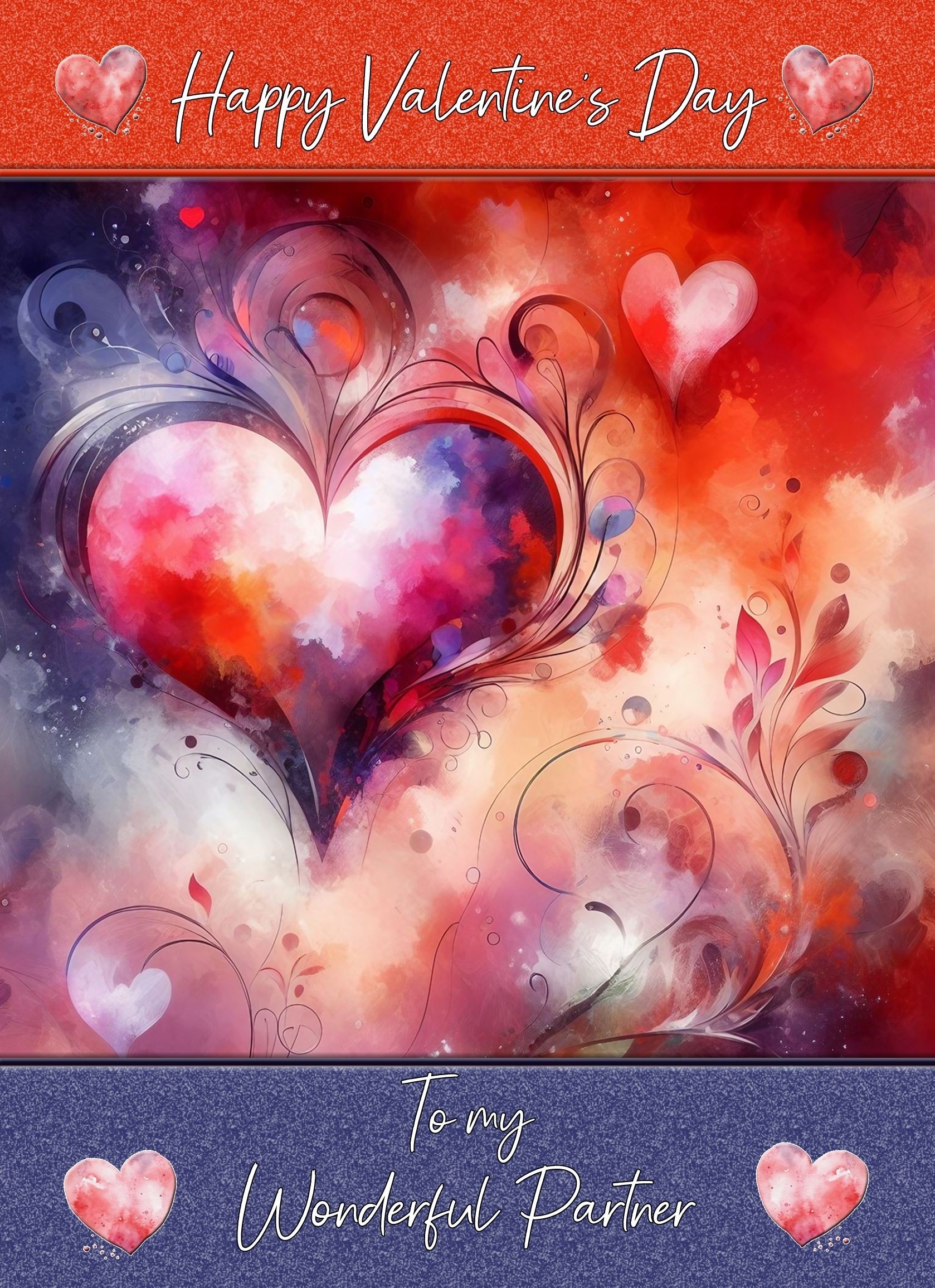 Valentines Day Card for Partner (Heart Art, Design 3)
