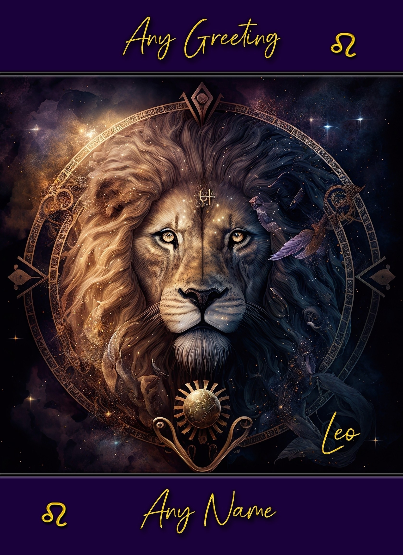 Personalised Fantasy Horoscope Greeting Card (Leo)