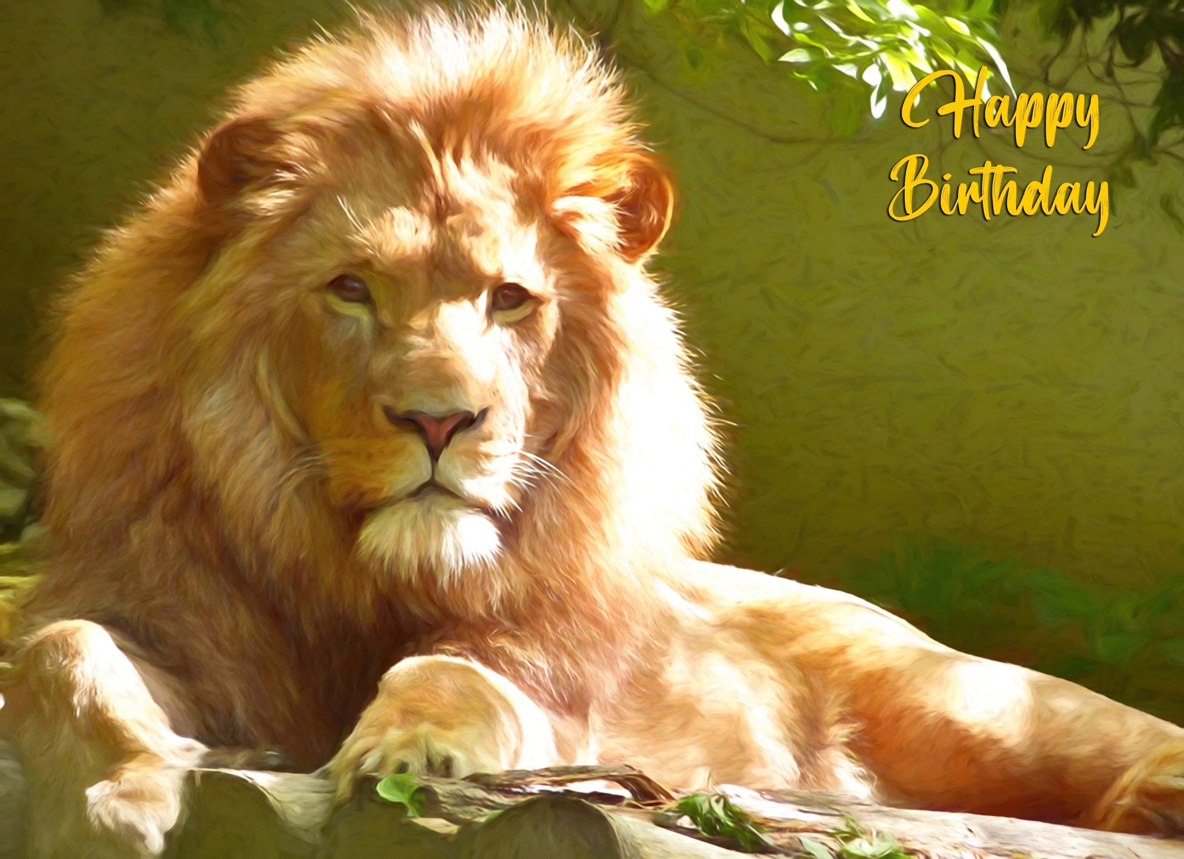 Lion Art Birthday Card