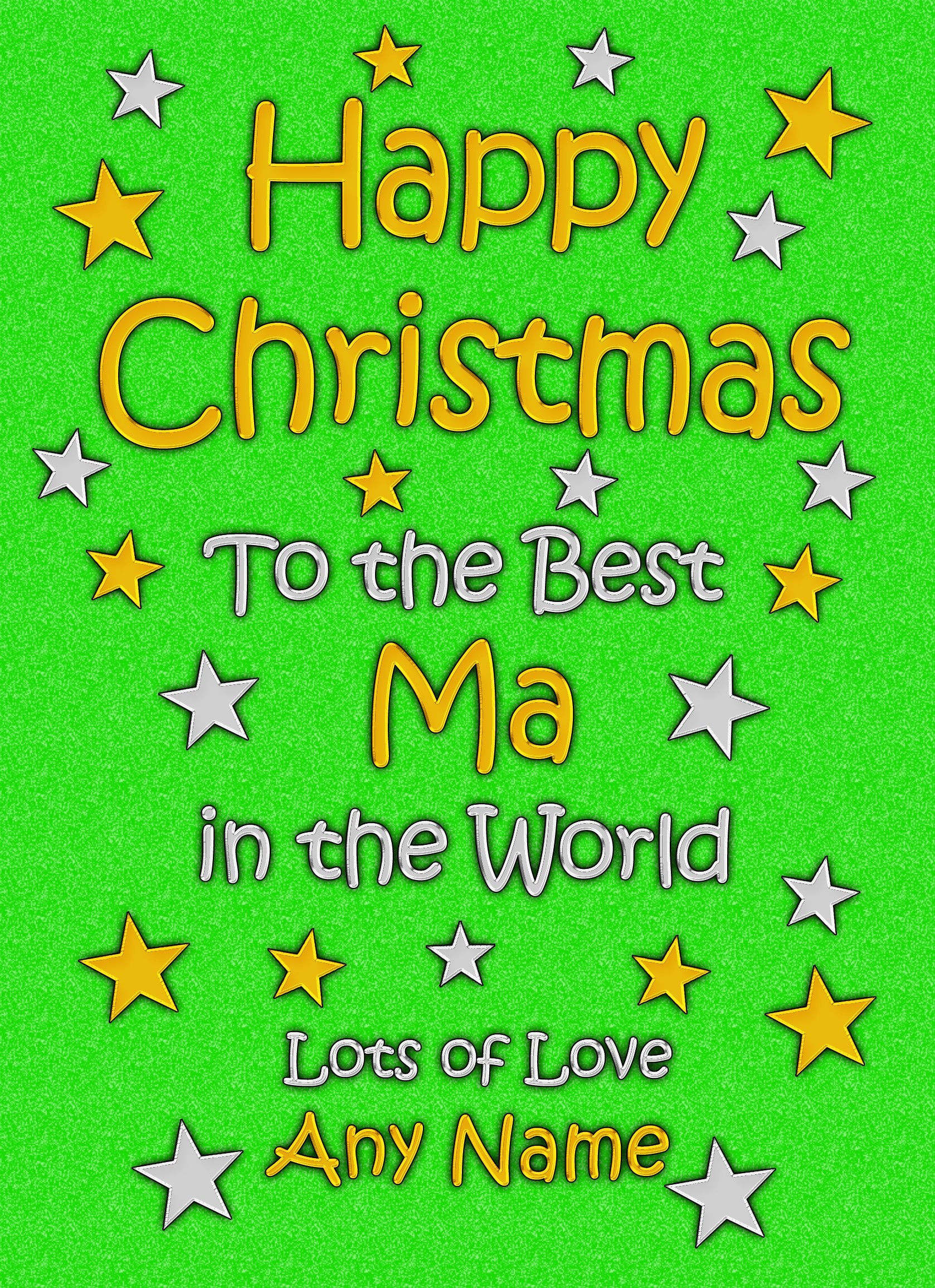 Personalised Ma Christmas Card (Green)