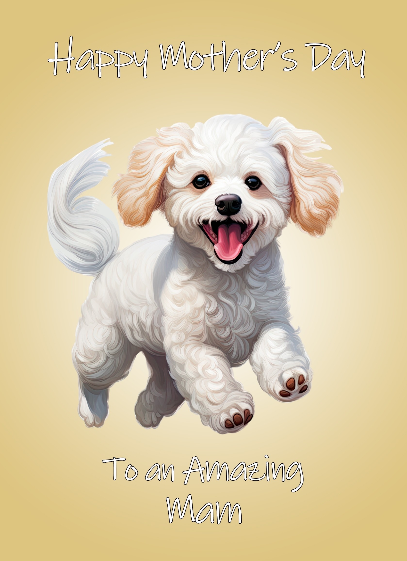 Poodle Dog Mothers Day Card For Mam