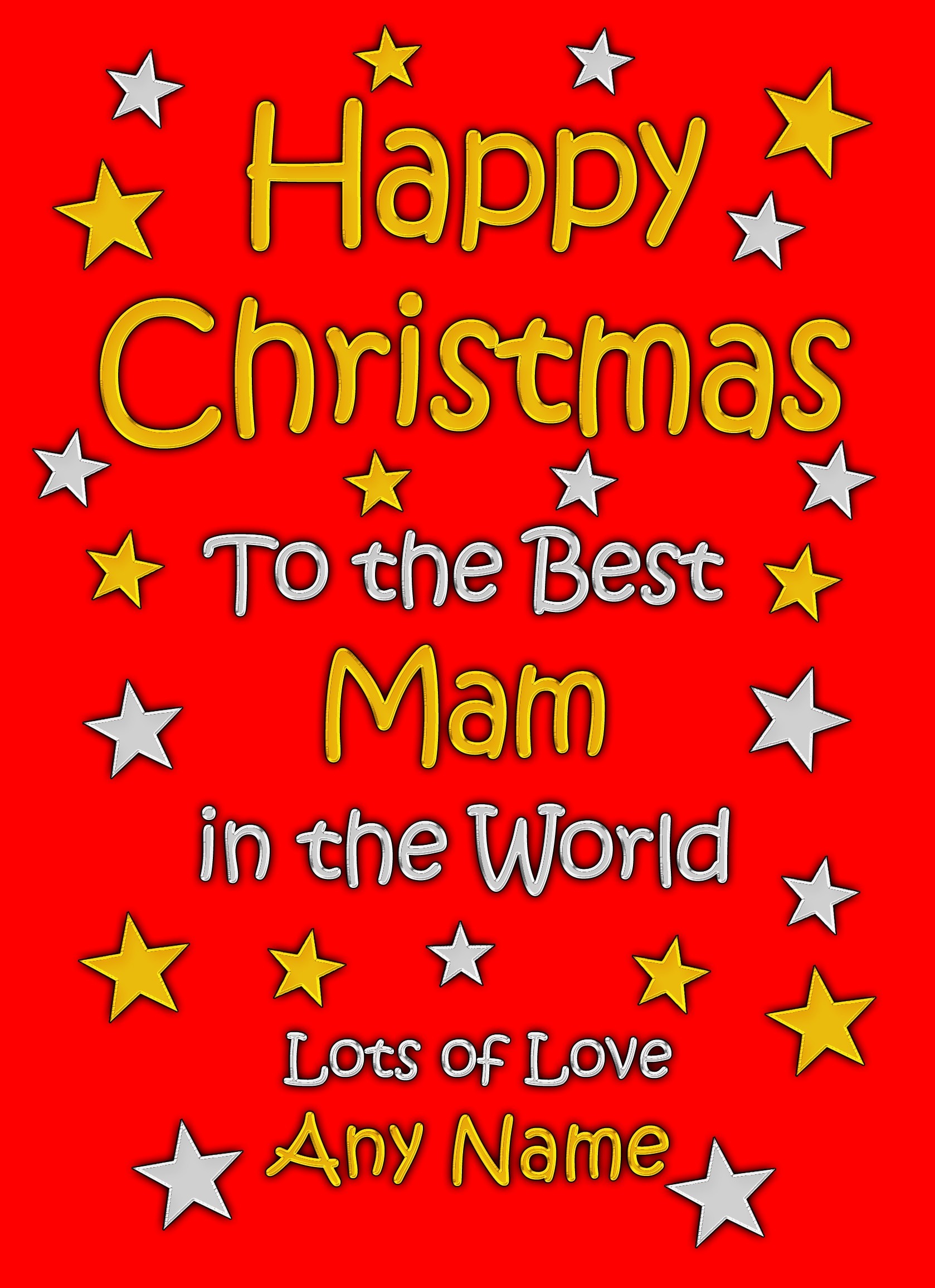 Personalised Mam Christmas Card (Red)