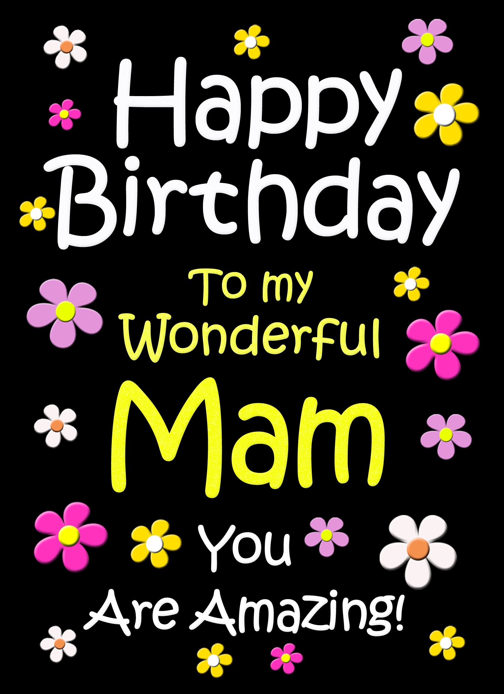 Mam Birthday Card (Black)