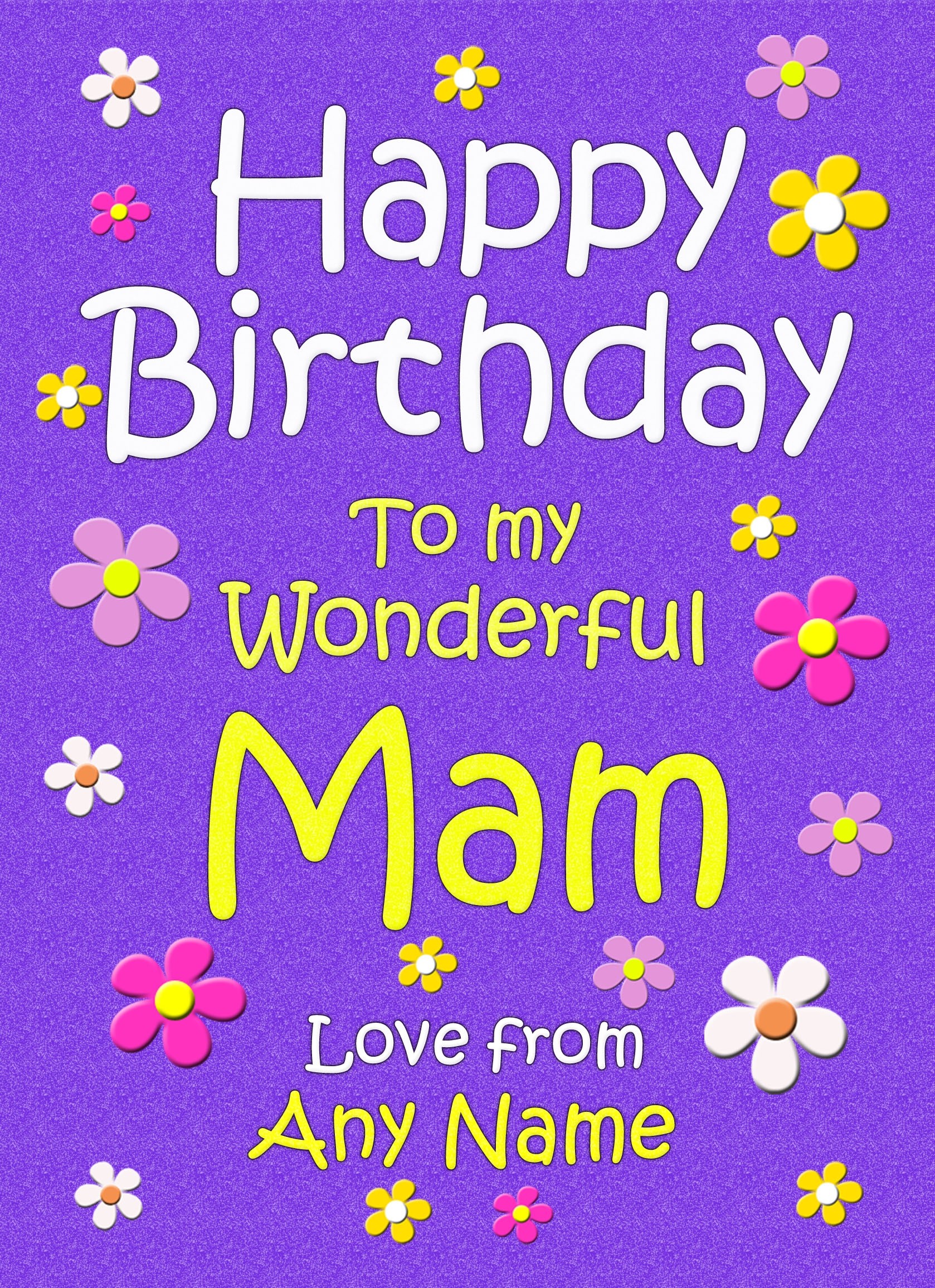 Personalised Mam Birthday Card (Purple)