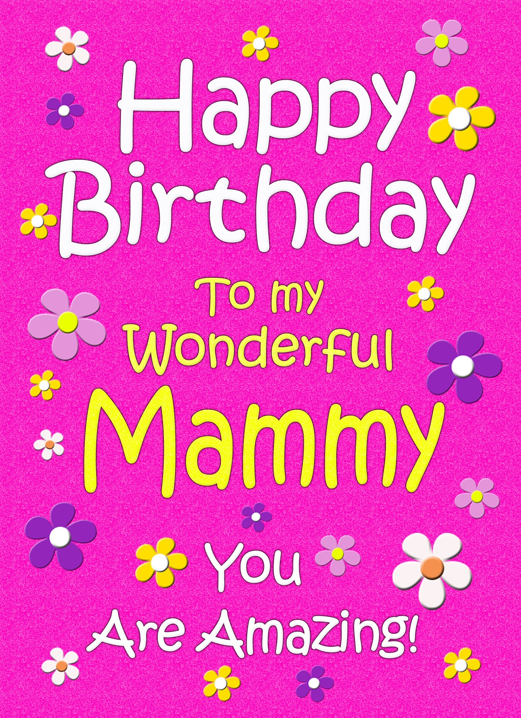 Mammy Birthday Card (Cerise)