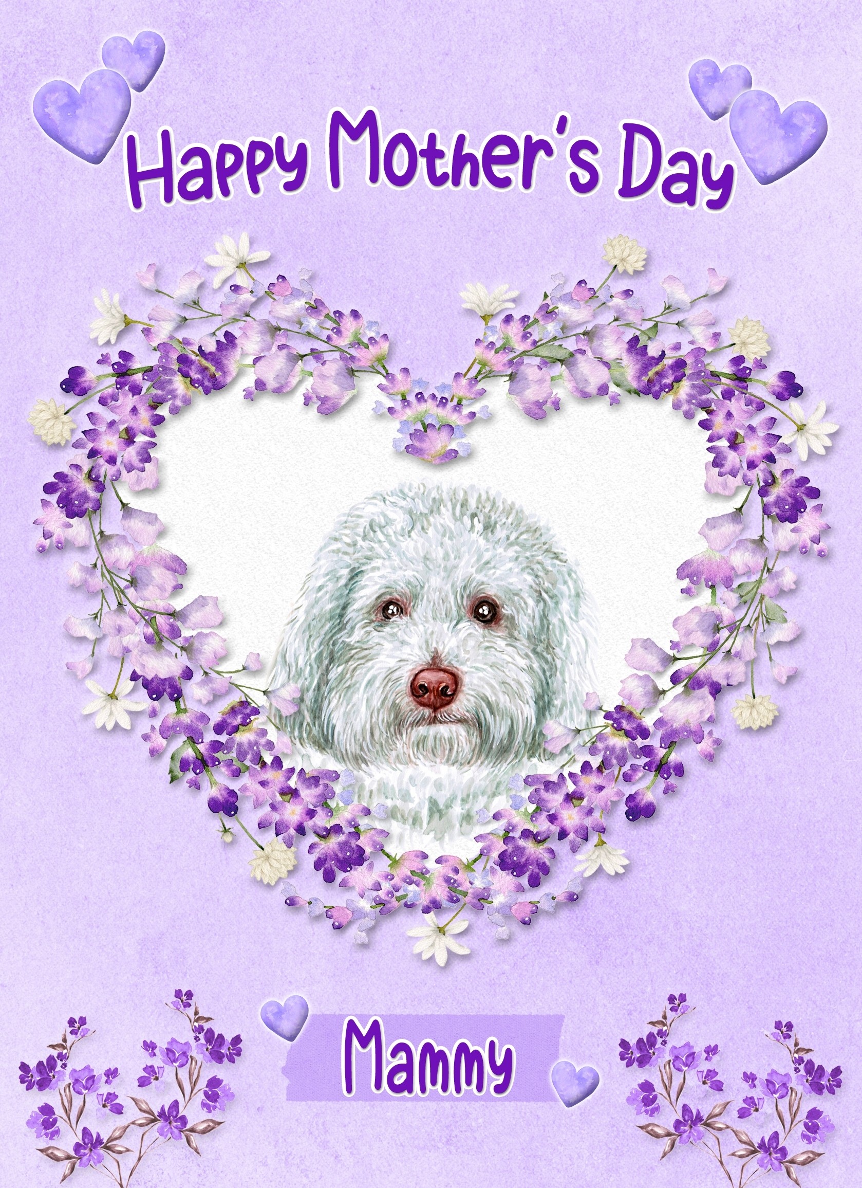 Labradoodle Dog Mothers Day Card (Happy Mothers, Mammy)