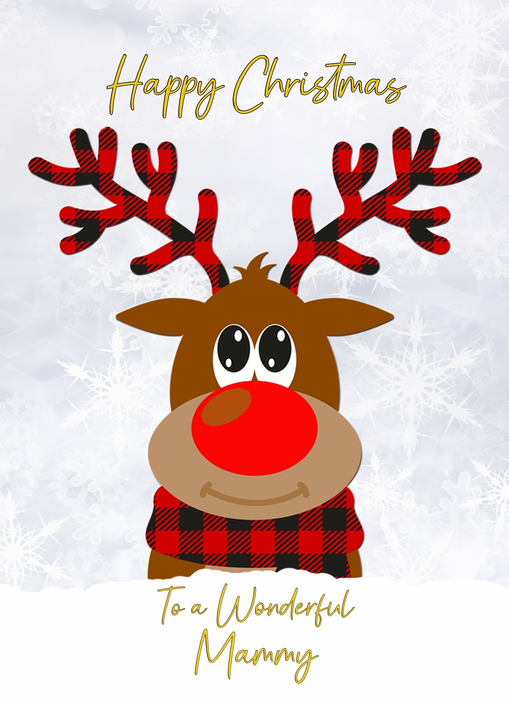 Christmas Card For Mammy (Reindeer Cartoon)