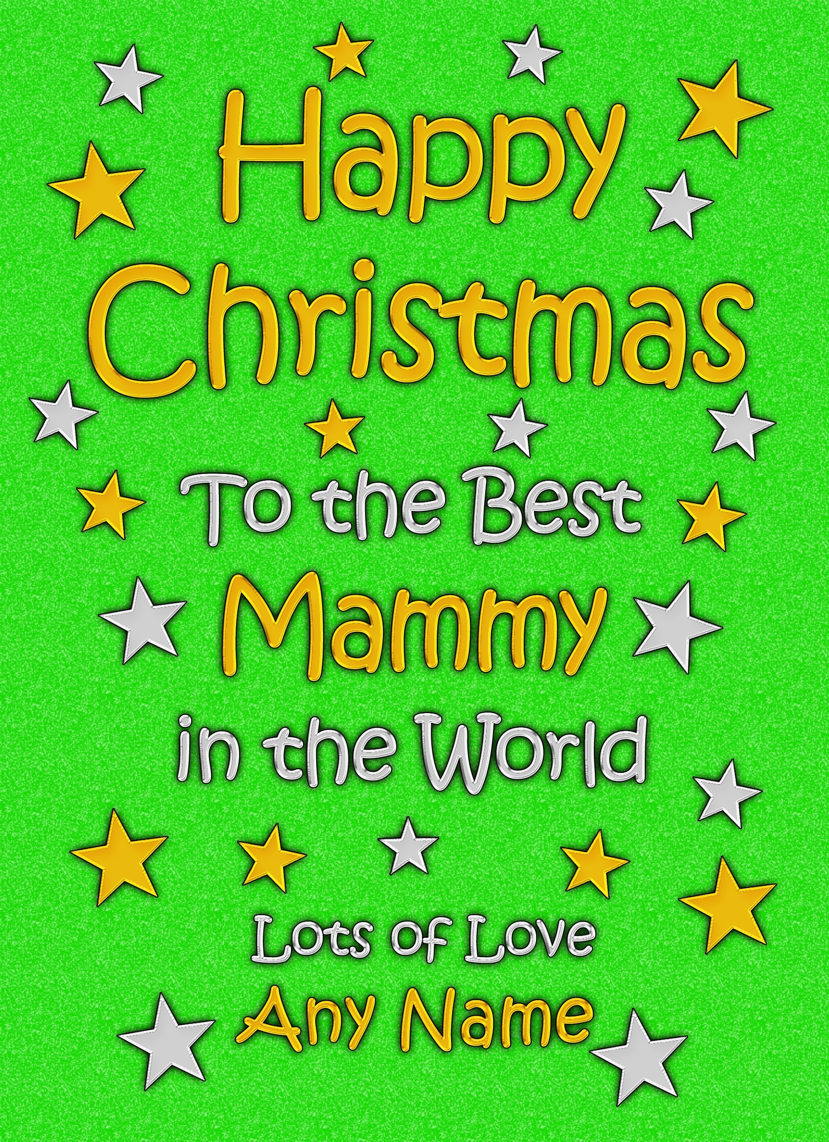 Personalised Mammy Christmas Card (Green)