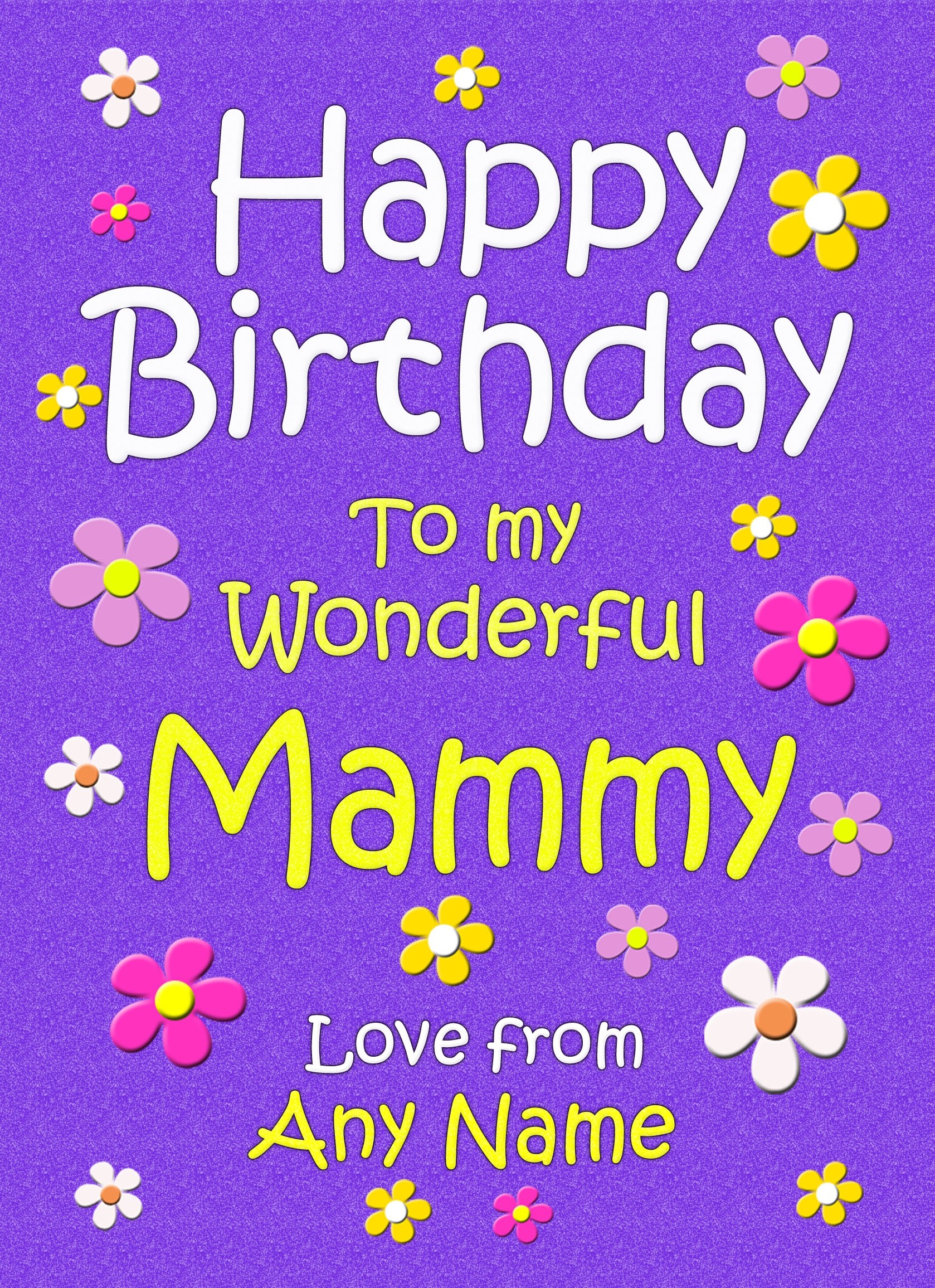 Personalised Mammy Birthday Card (Purple)
