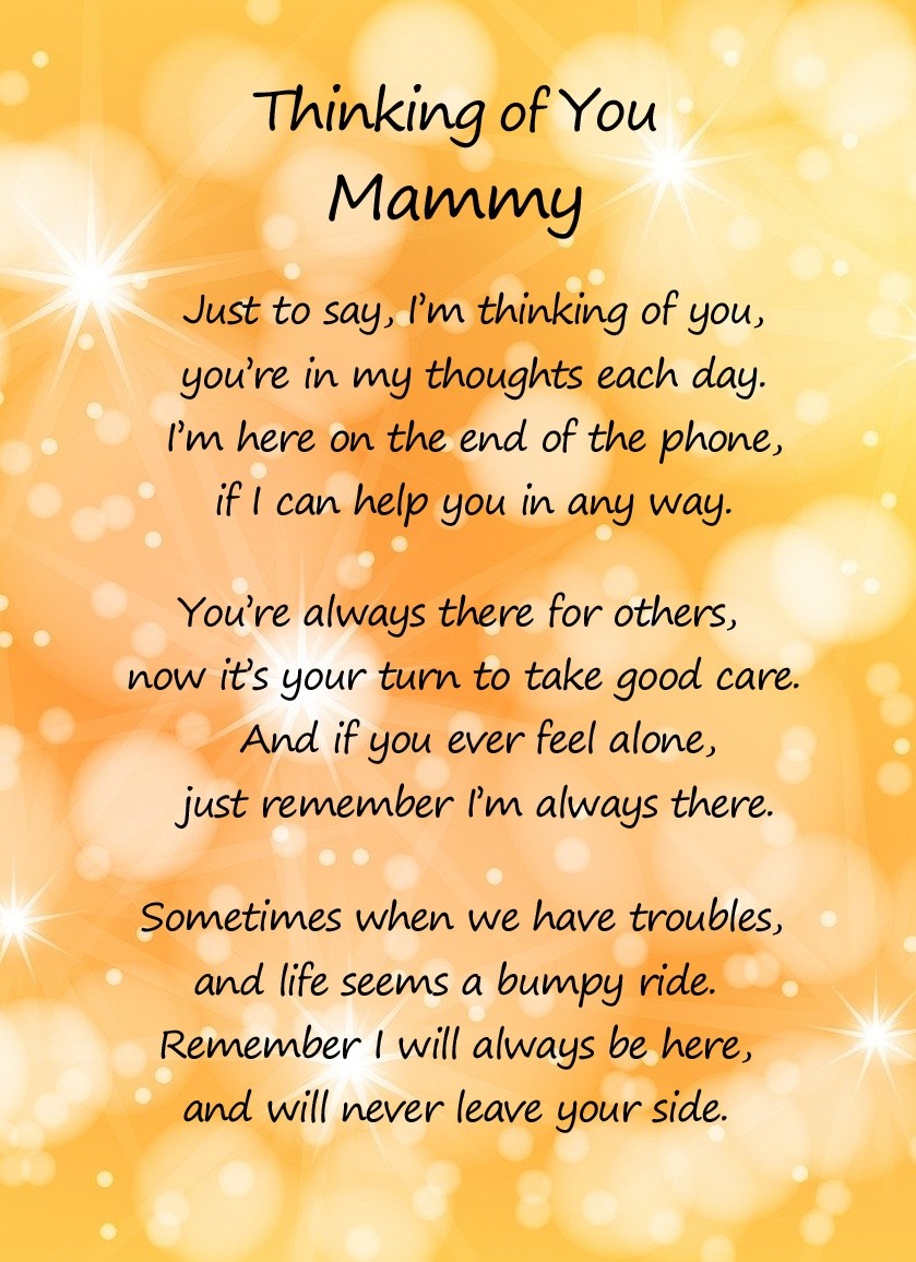 Thinking of You 'Mammy' Poem Verse Greeting Card