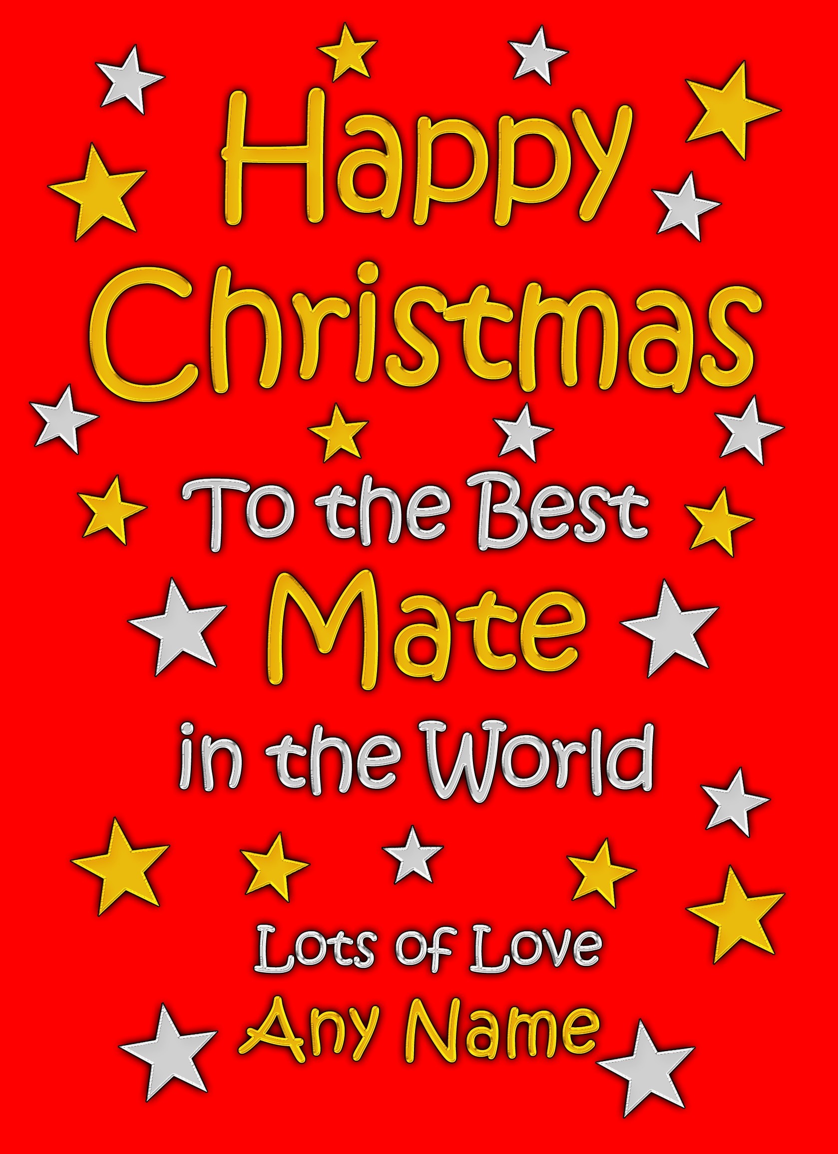 Personalised Mate Christmas Card (Red)