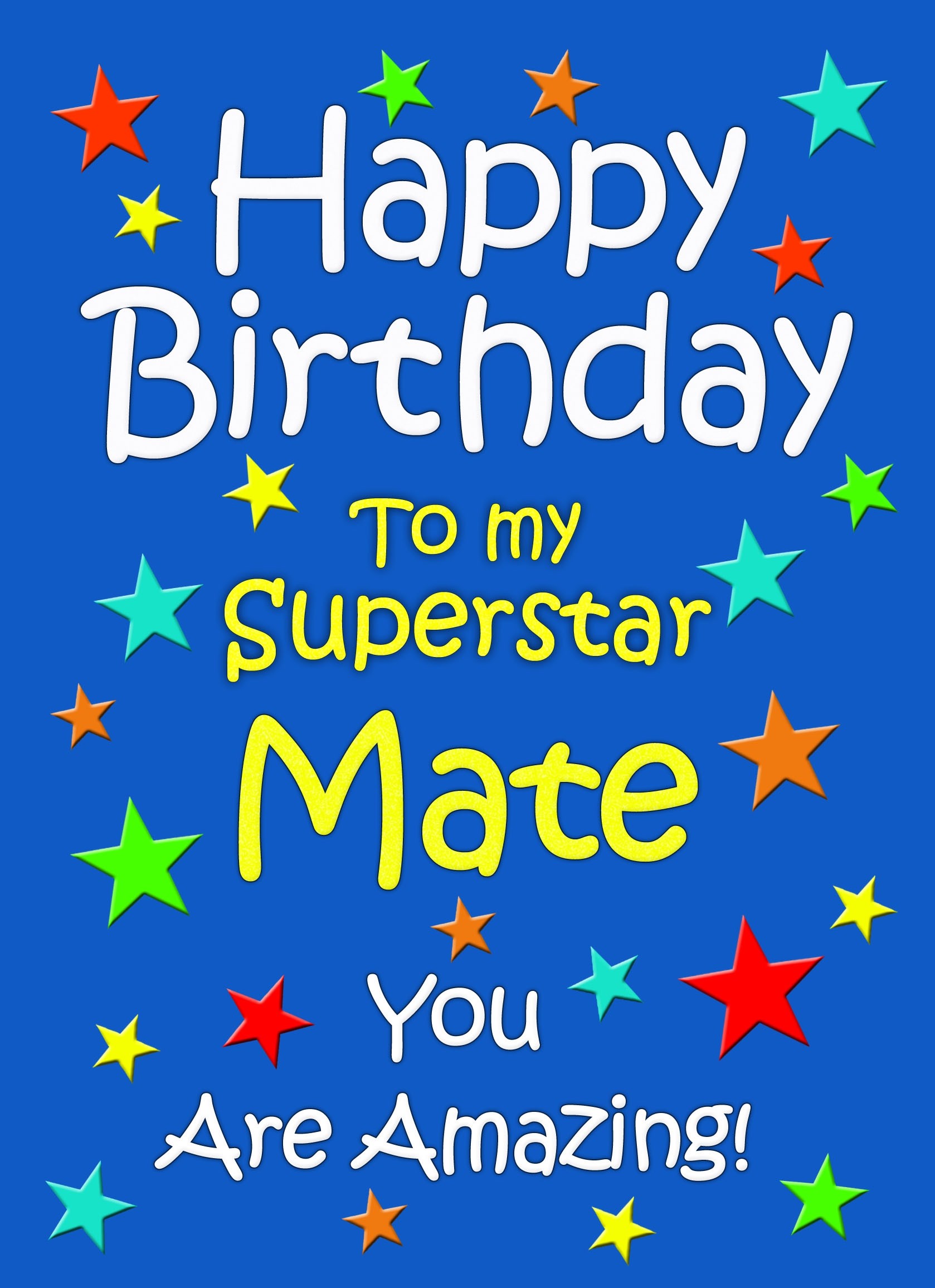 Mate Birthday Card (Blue)