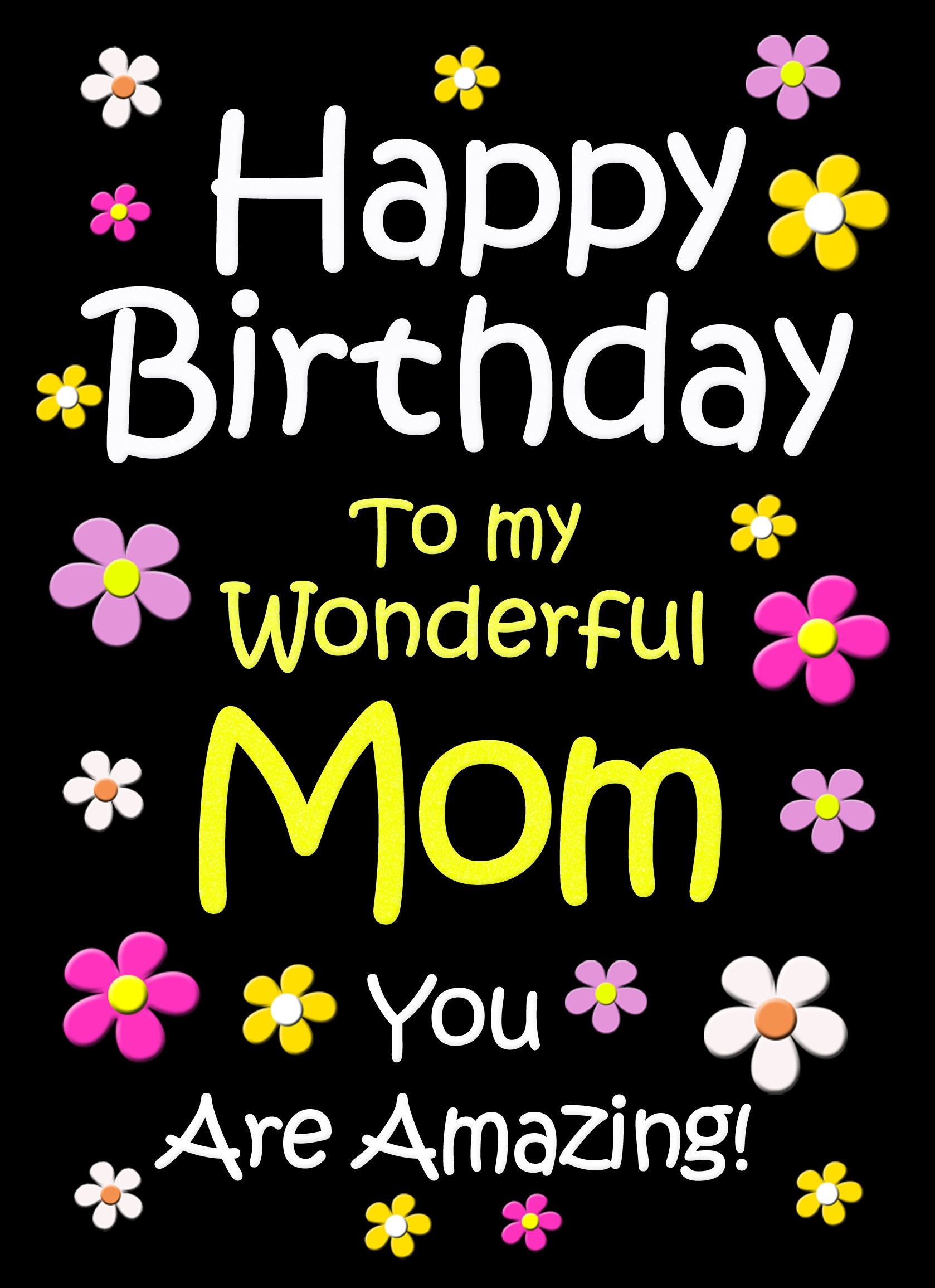 Mom Birthday Card (Black)