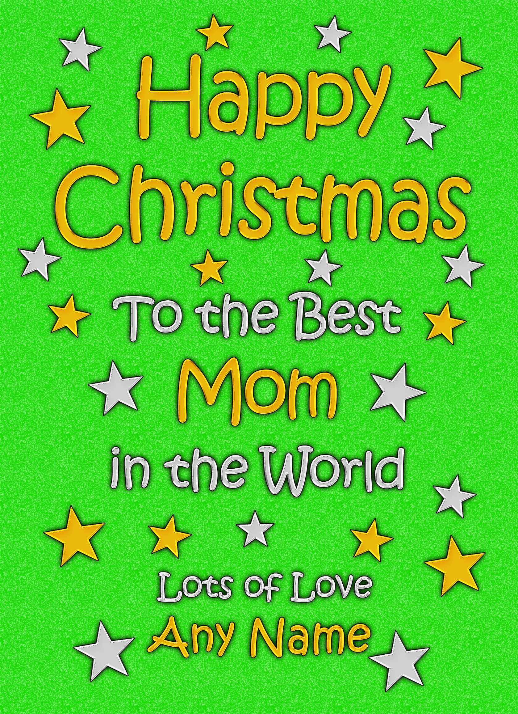 Personalised Mom Christmas Card (Green)