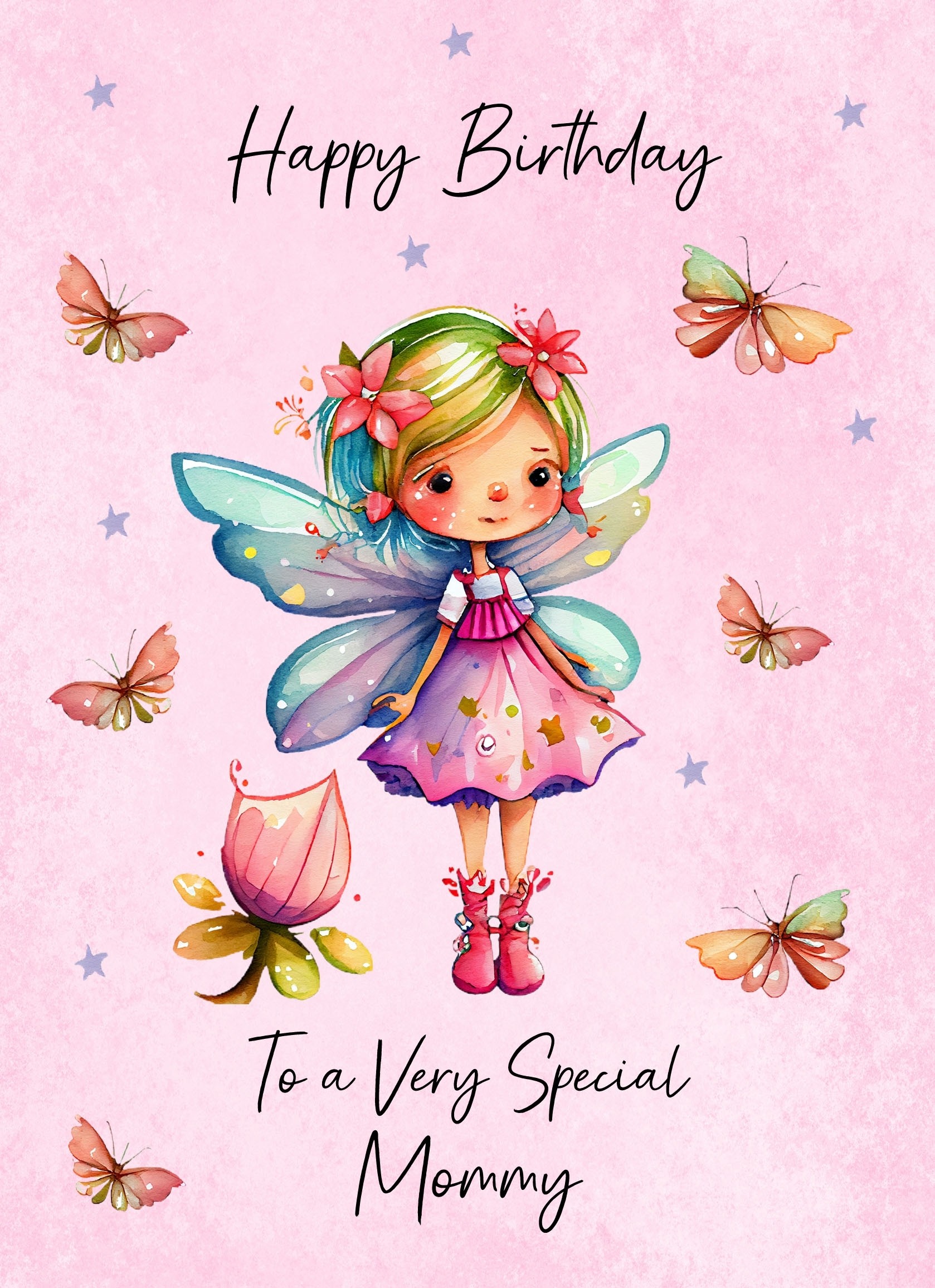 Fairy Art Birthday Card For Mommy